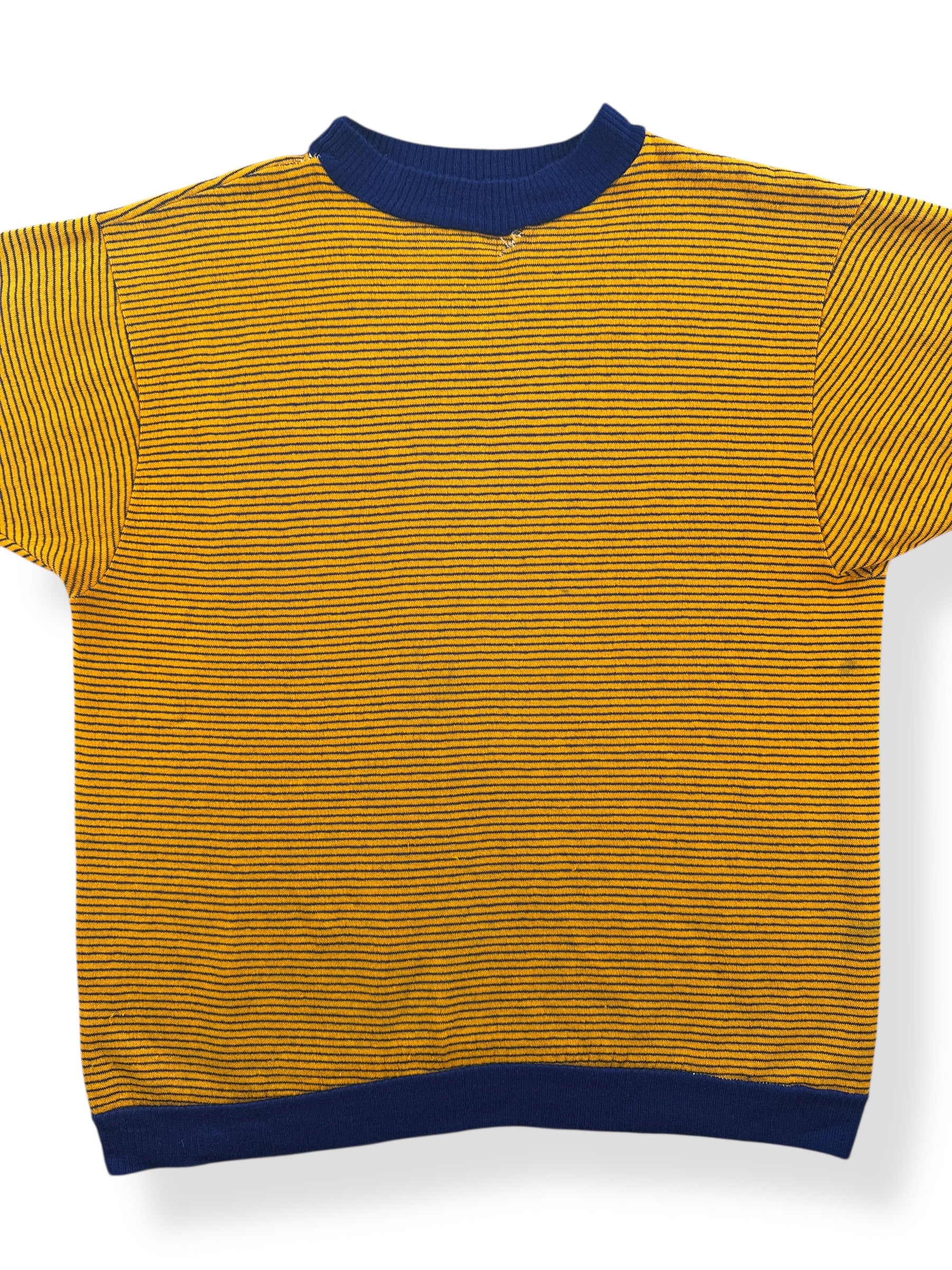 Front Close Up of Vintage Towncraft Striped Creslan Crewneck SZ L (Fits M)