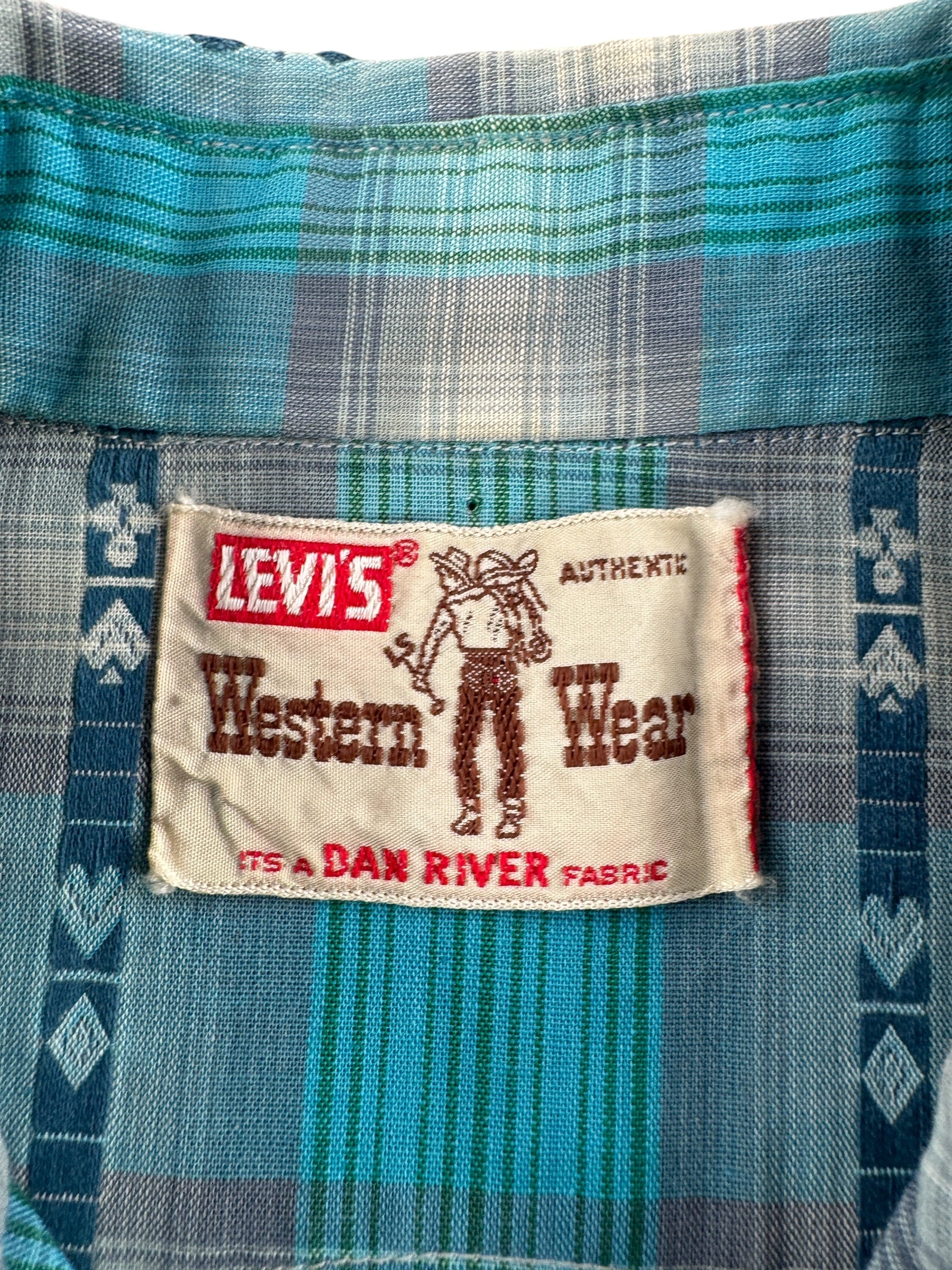 Graphic of Vintage Dan River Levis Western Wear Pearlsnap SZ XS