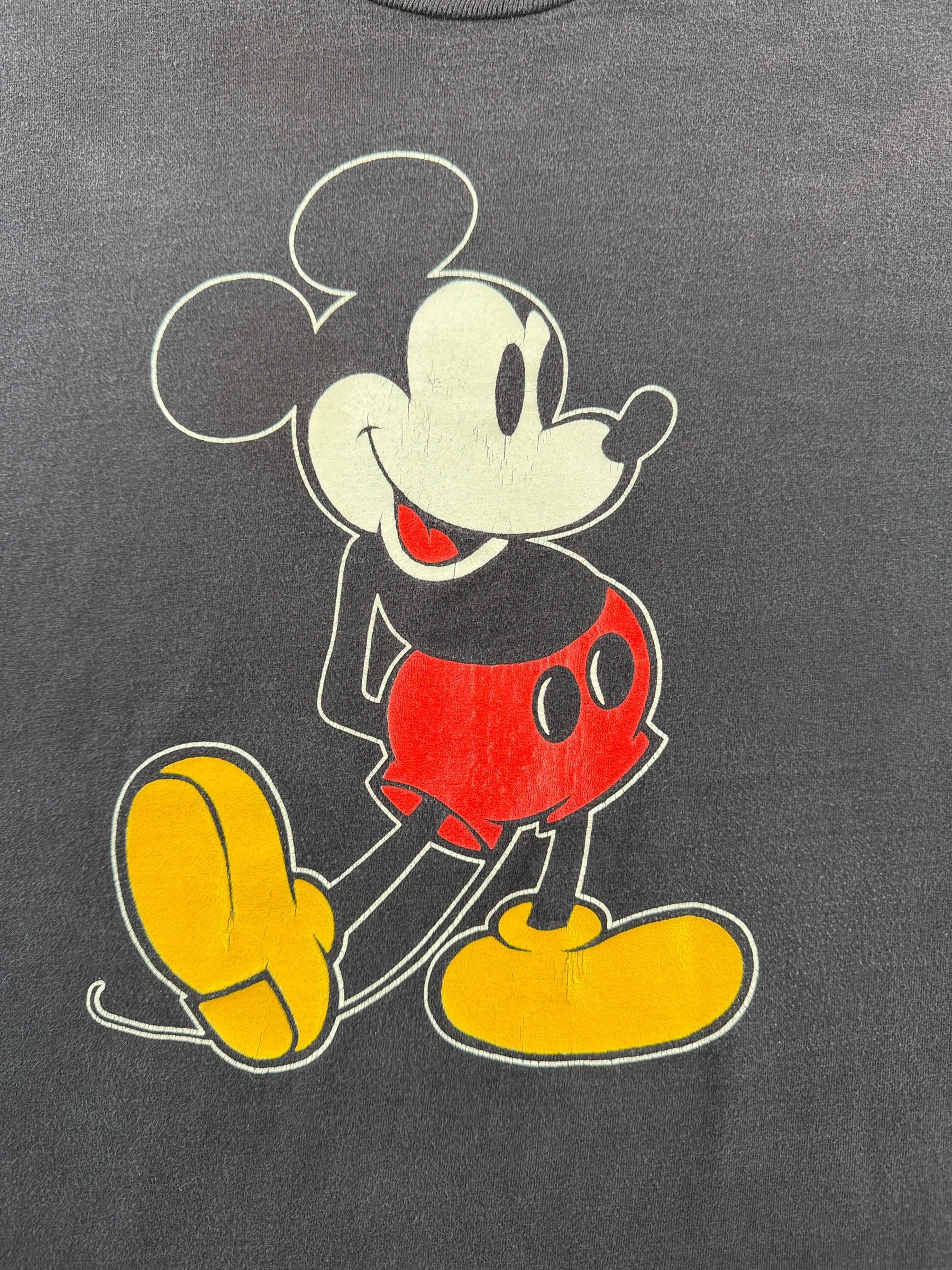 Graphic of Vintage MIUSA Black Disney Mickey Mouse Tee SZ XL (Fits L)