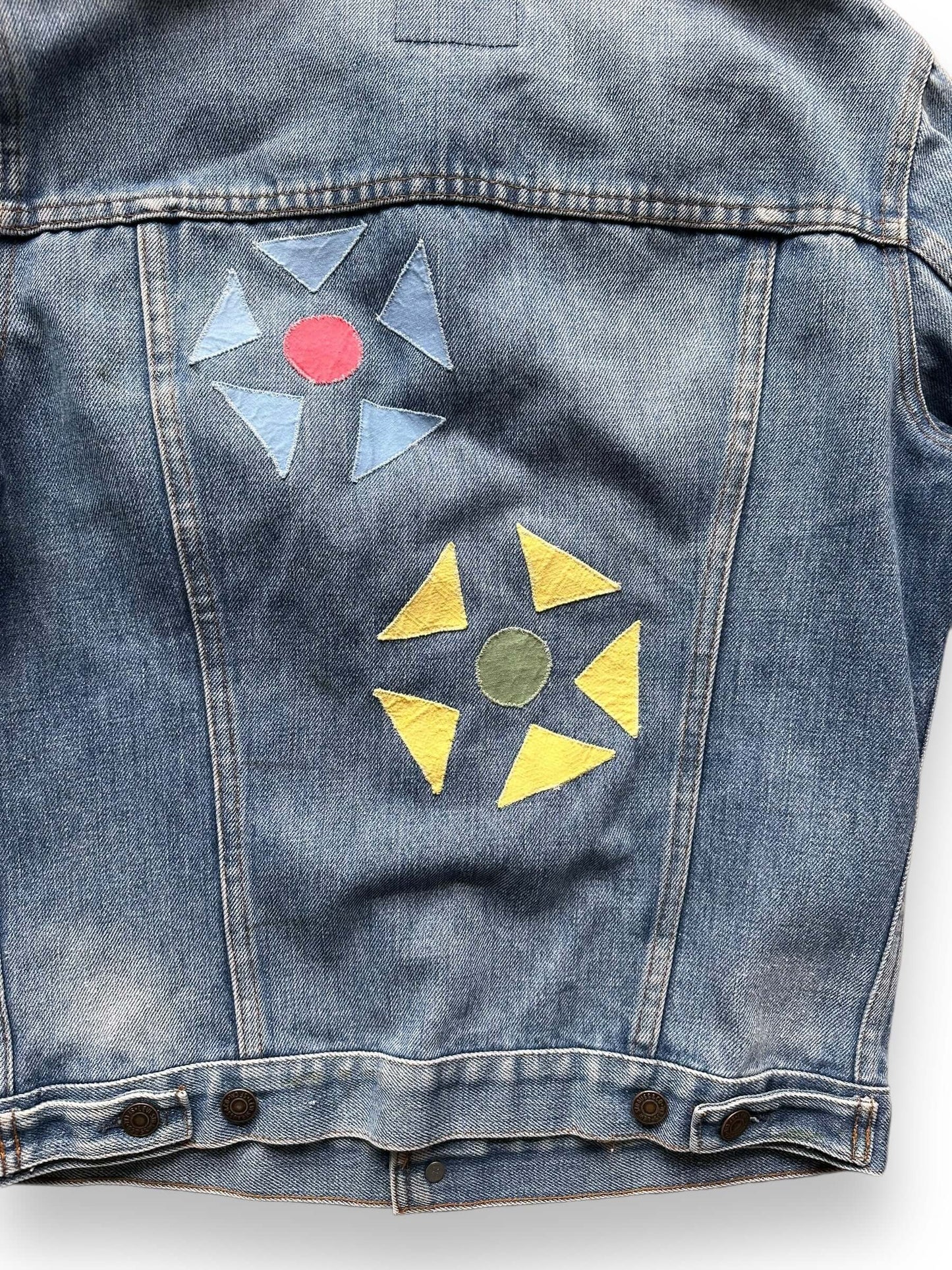 Detail on Rear of Vintage Levi's Crafty Trucker Jacket SZ 40 | Seattle Vintage Denim