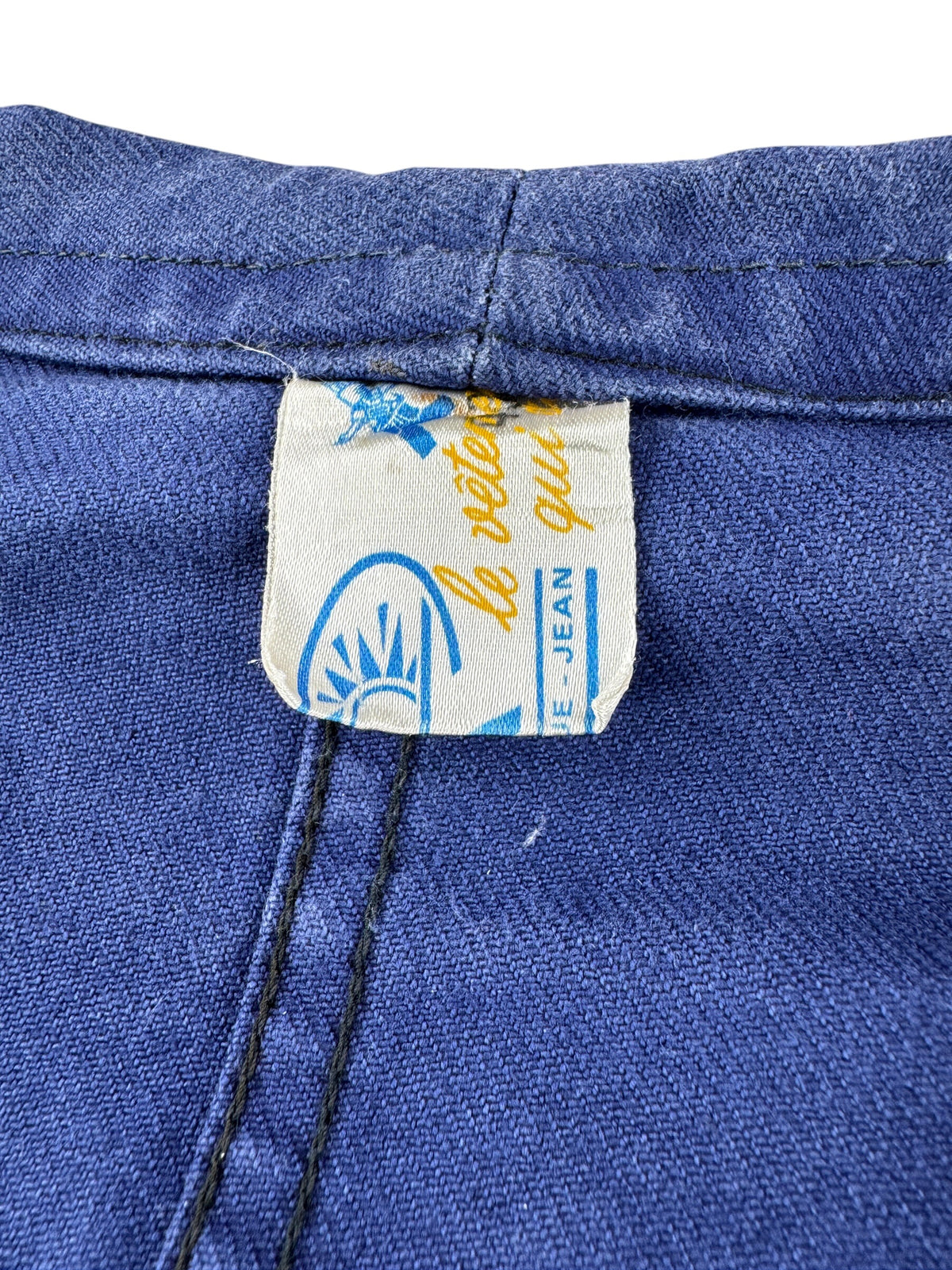 Tag on Vintage Paint Splattered French Chore Coat SZ M