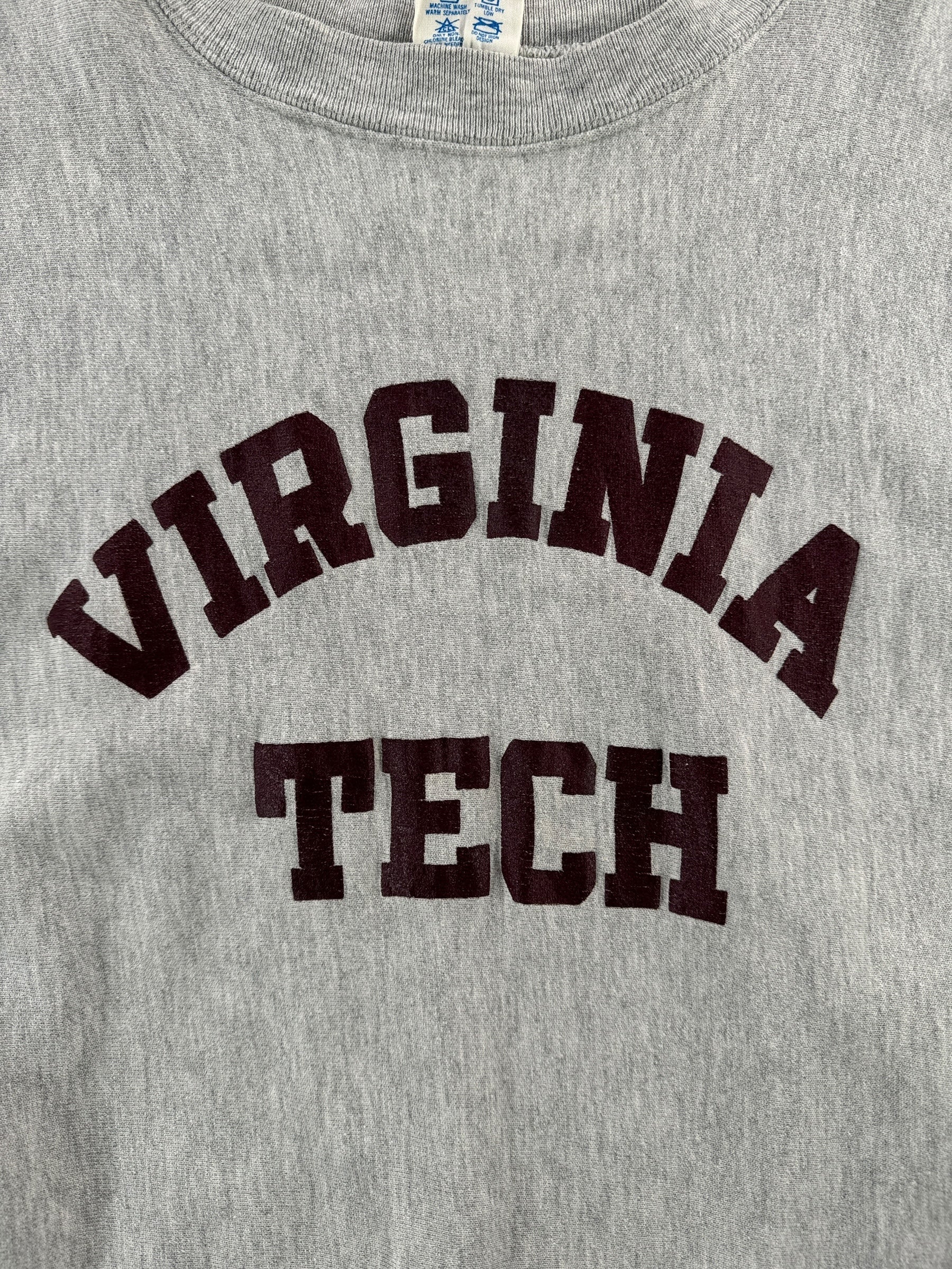 Front Graphic of Vintage Virginia Tech Champion Reverse Weave Crewneck SZ L