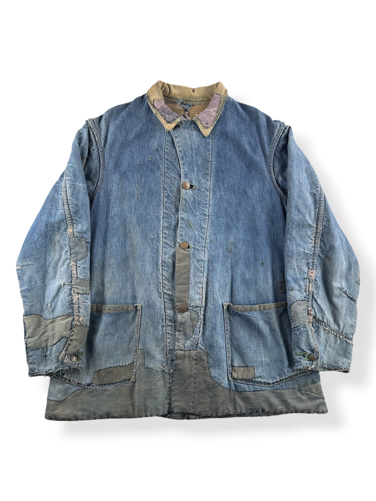 Front of Vintage 1940s Oshkosh Chore Coat SZ XL