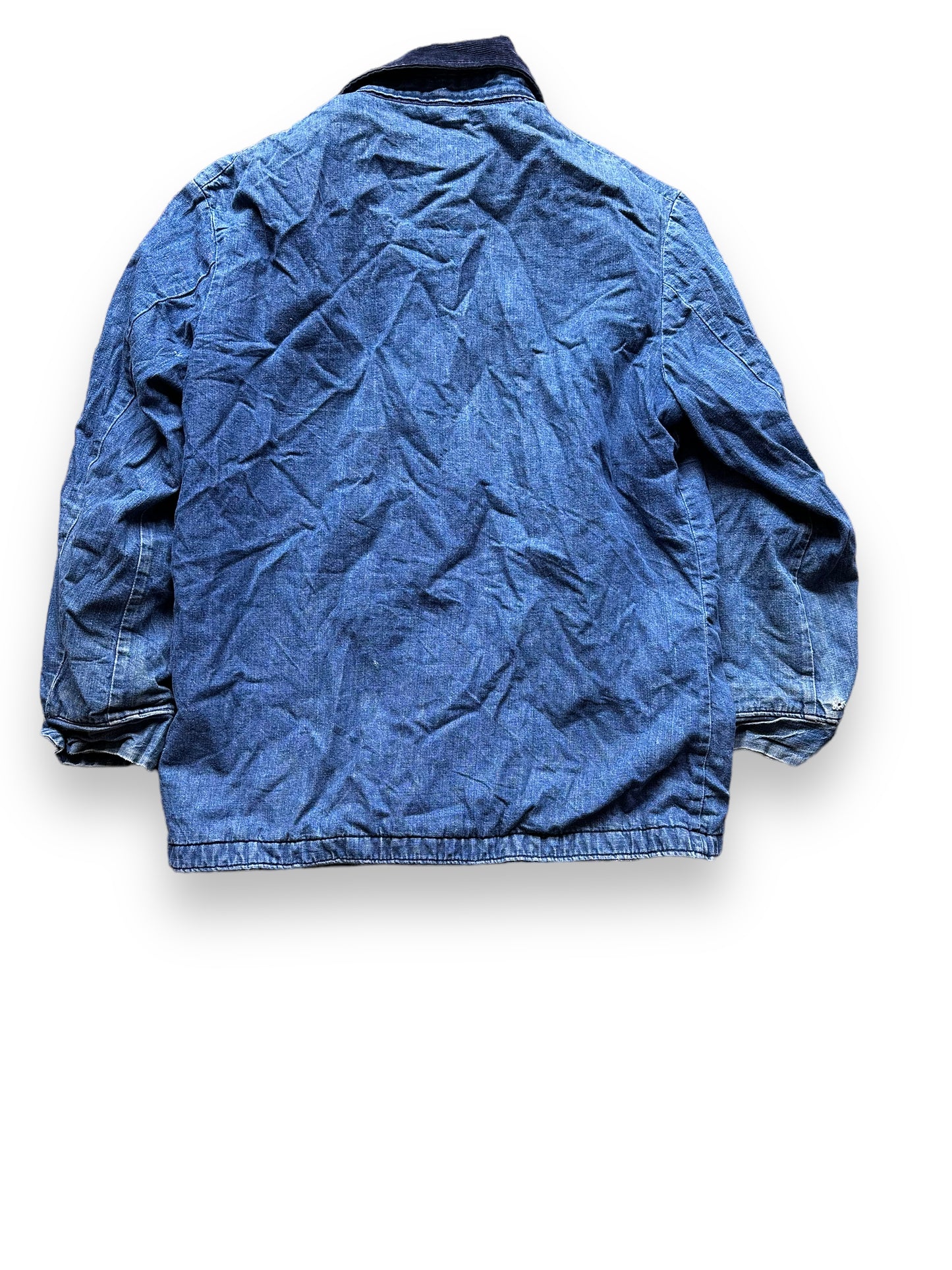 Rear View of Vintage Wrangler Blue Bell Blanket Lined Denim Chore Coat SZ 40 | Vintage Denim Chore Coat | Barn Owl Vintage Seattle