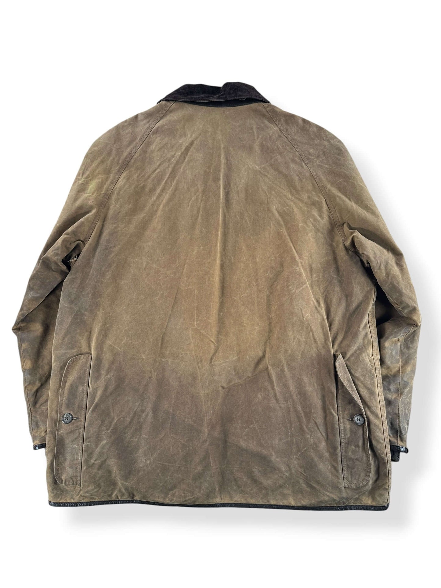 Back of Barbour Beauchamp A186 Waxed Cotton Jacket SZ XXL