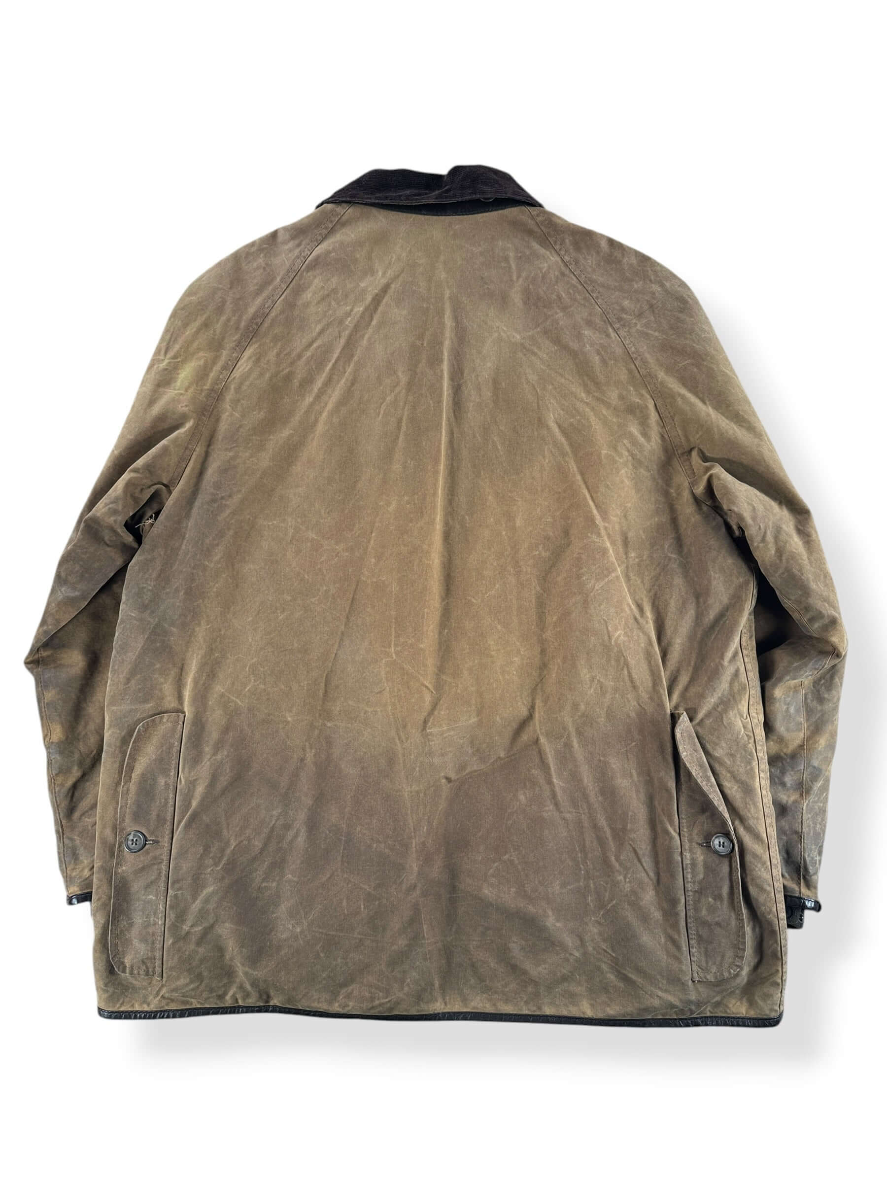 Back of Barbour Beauchamp A186 Waxed Cotton Jacket SZ XXL