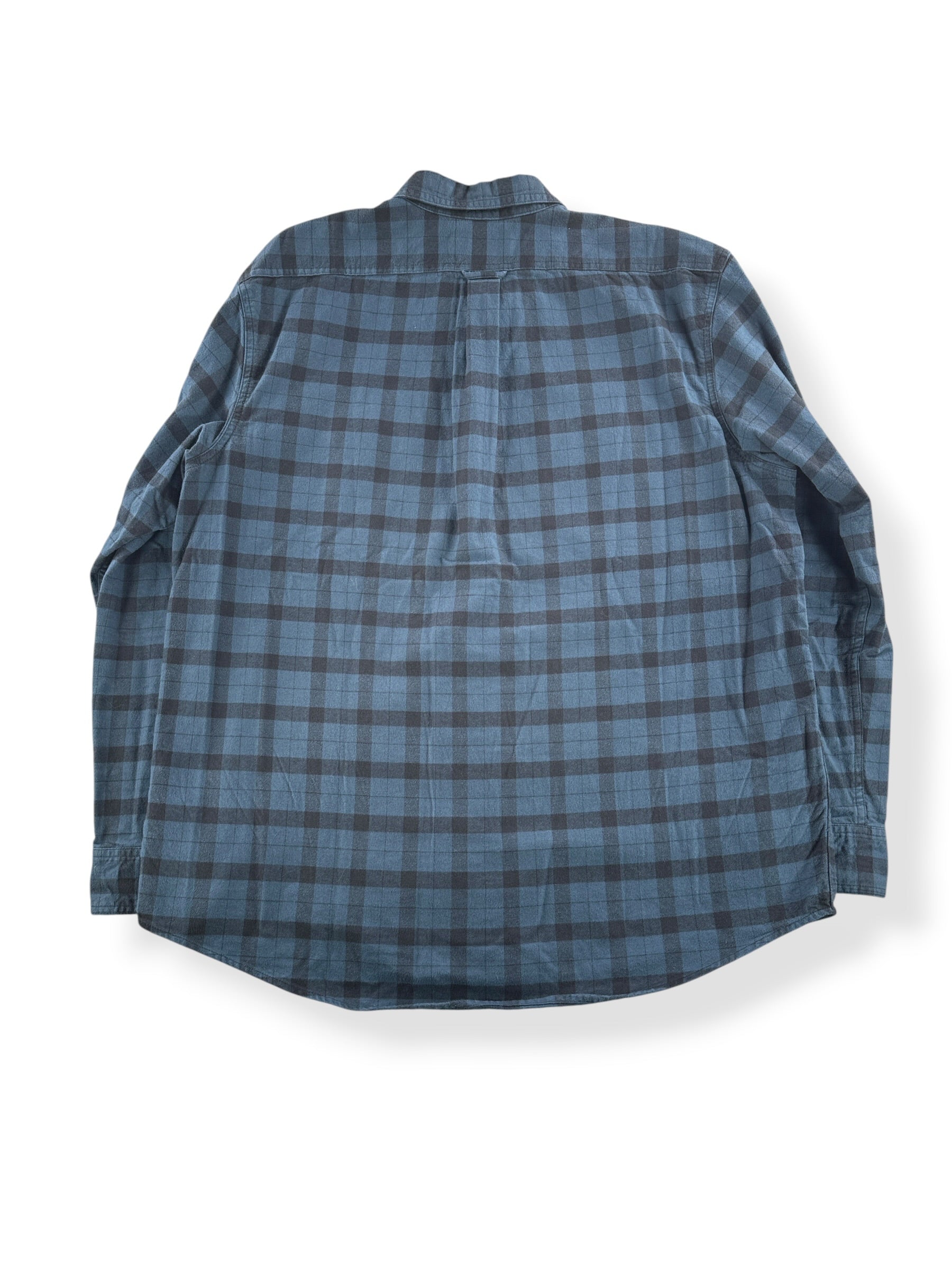 Back of Filson Navy Guide Shirt SZ XL