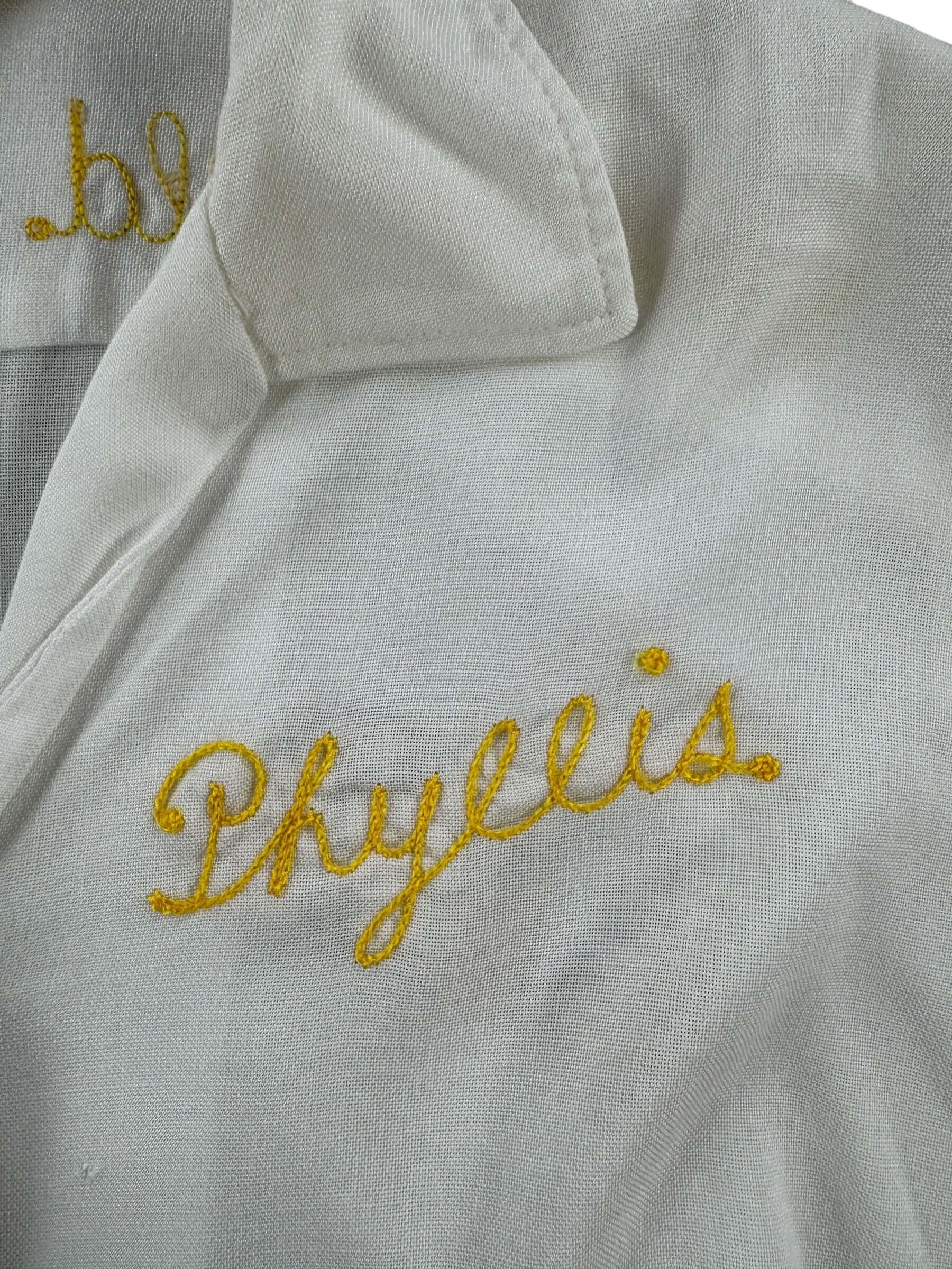 Chainstitching on Vintage Cape George Colony Discovery Bay Bowling Shirt SZ 36