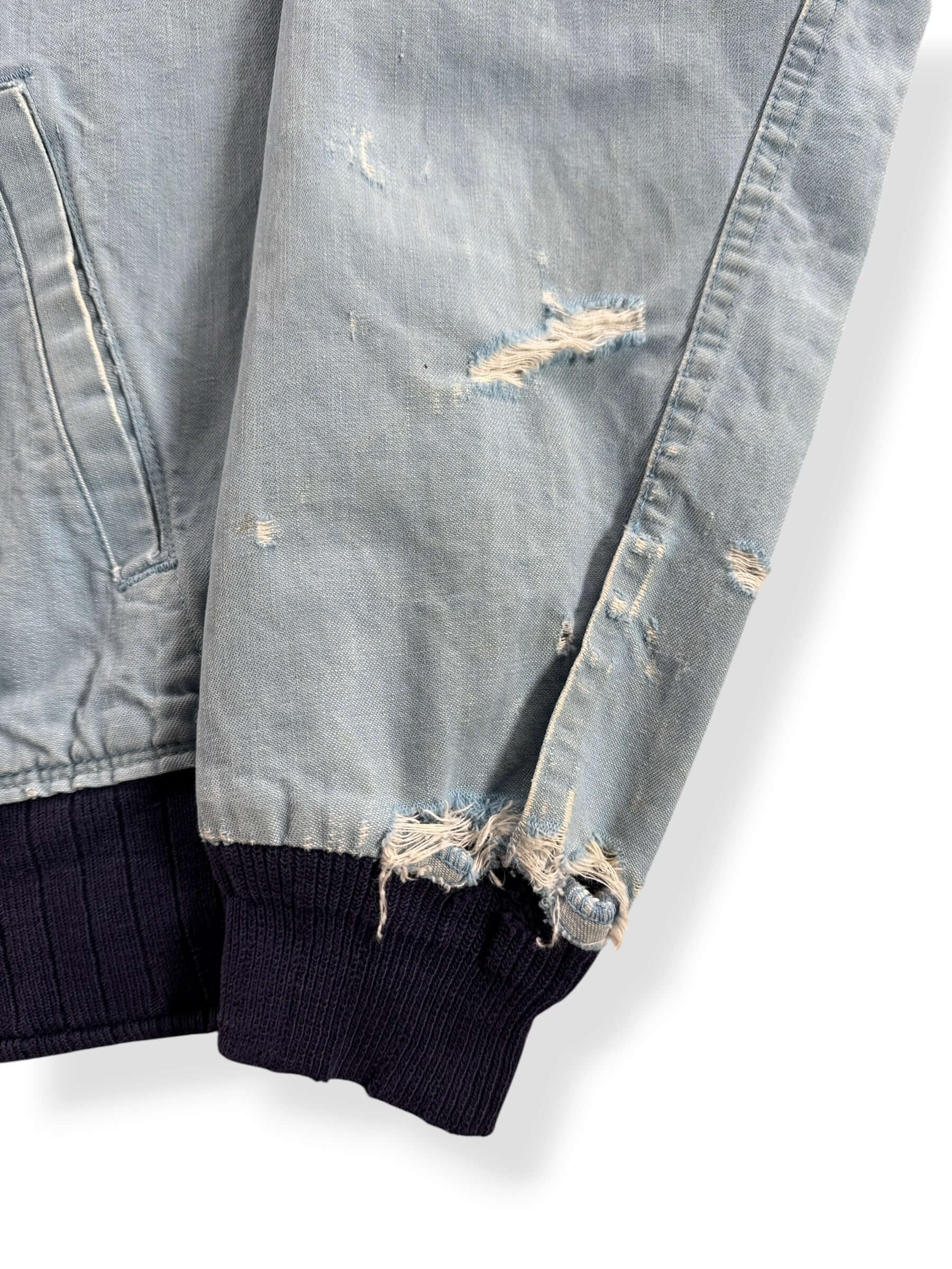 Wear on Vintage 50s Chambray Ricky Style Jacket SZ L