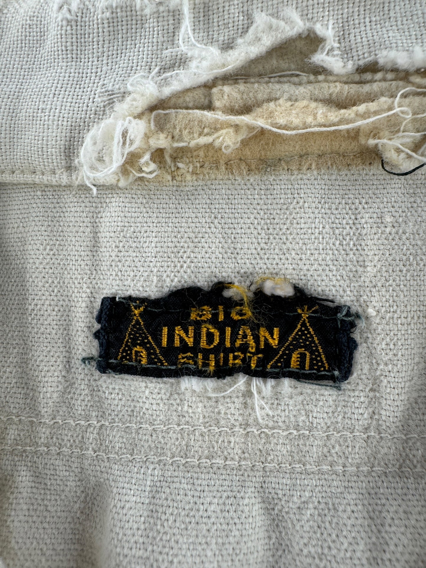 Label on Vintage 1930s Big Indian Flannel Shirt SZ M