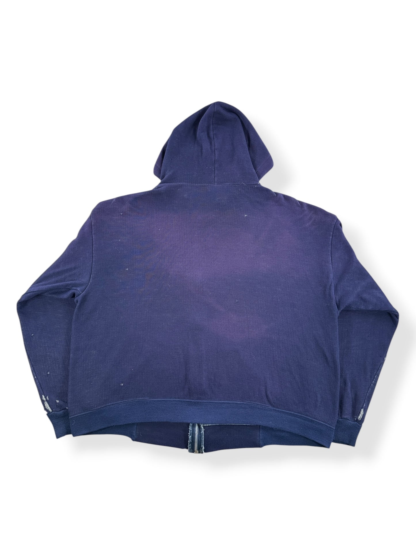 Vintage 70s Thrashed Waffle Zip Up Sweatshirt SZ XL