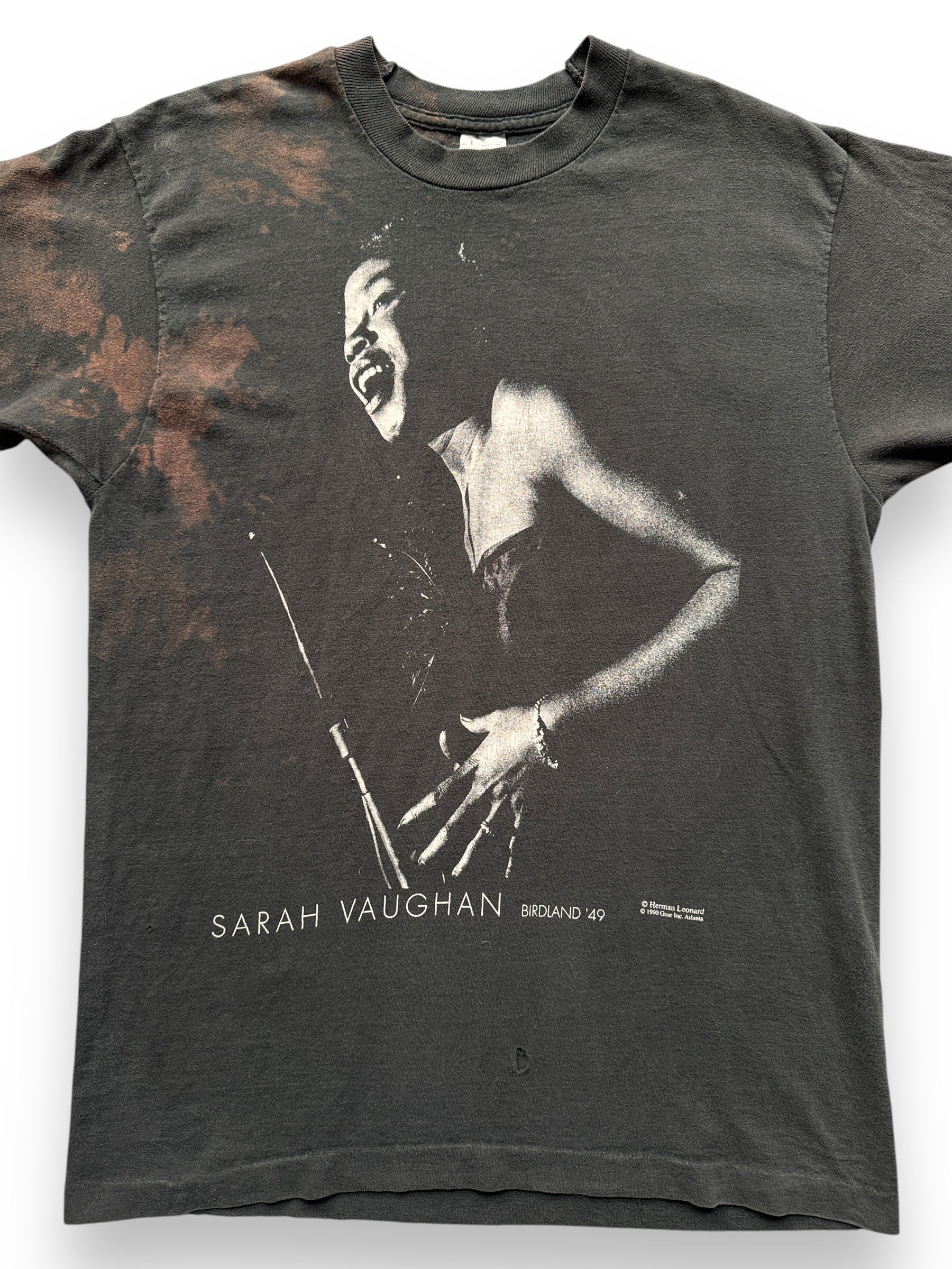 front close up of Vintage Sarah Vaughan Birdland Tee SZ L