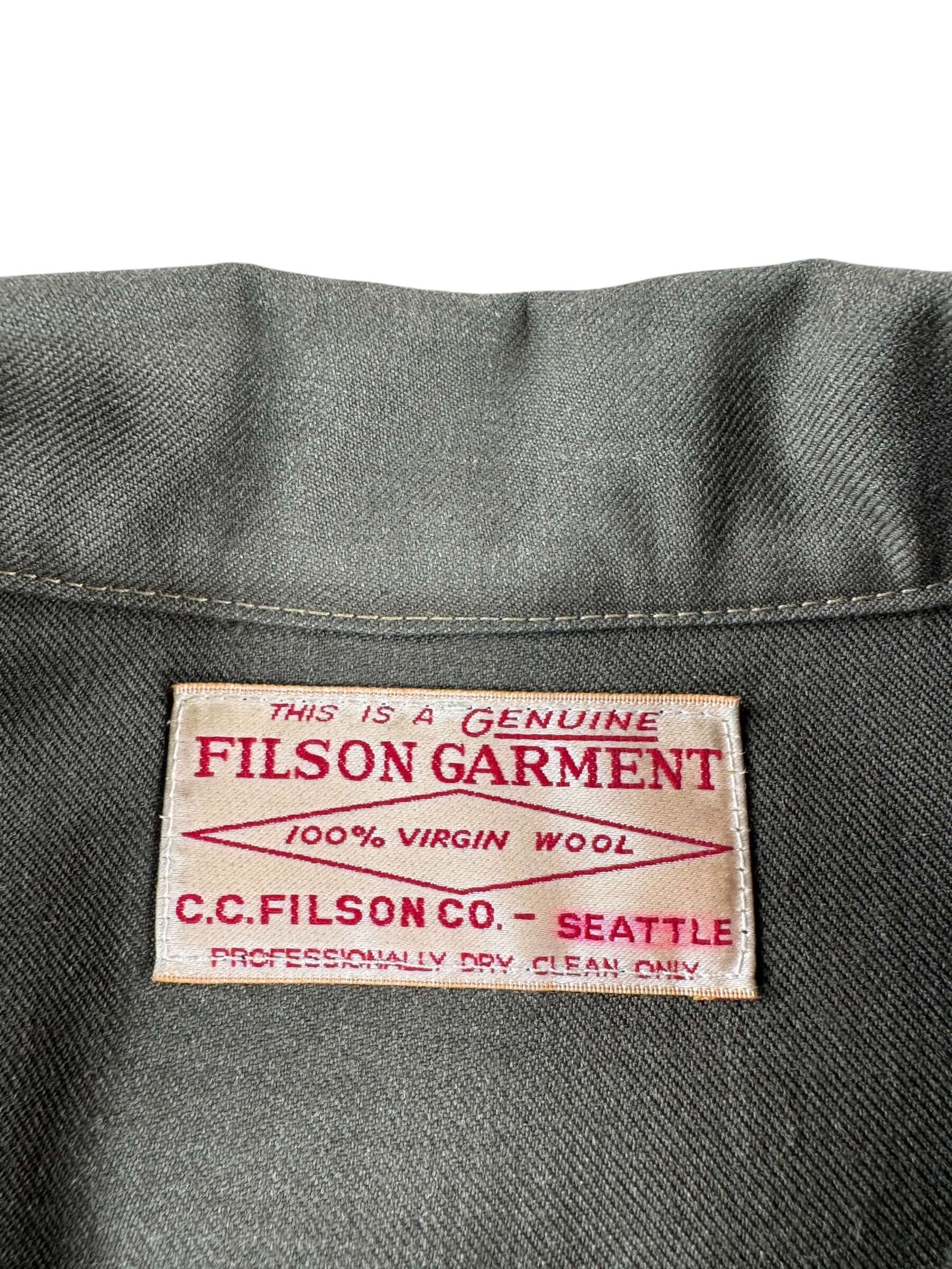 Graphic of Filson 1897 Collection Repro Forestry Cloth Cruiser Jacket SZ L