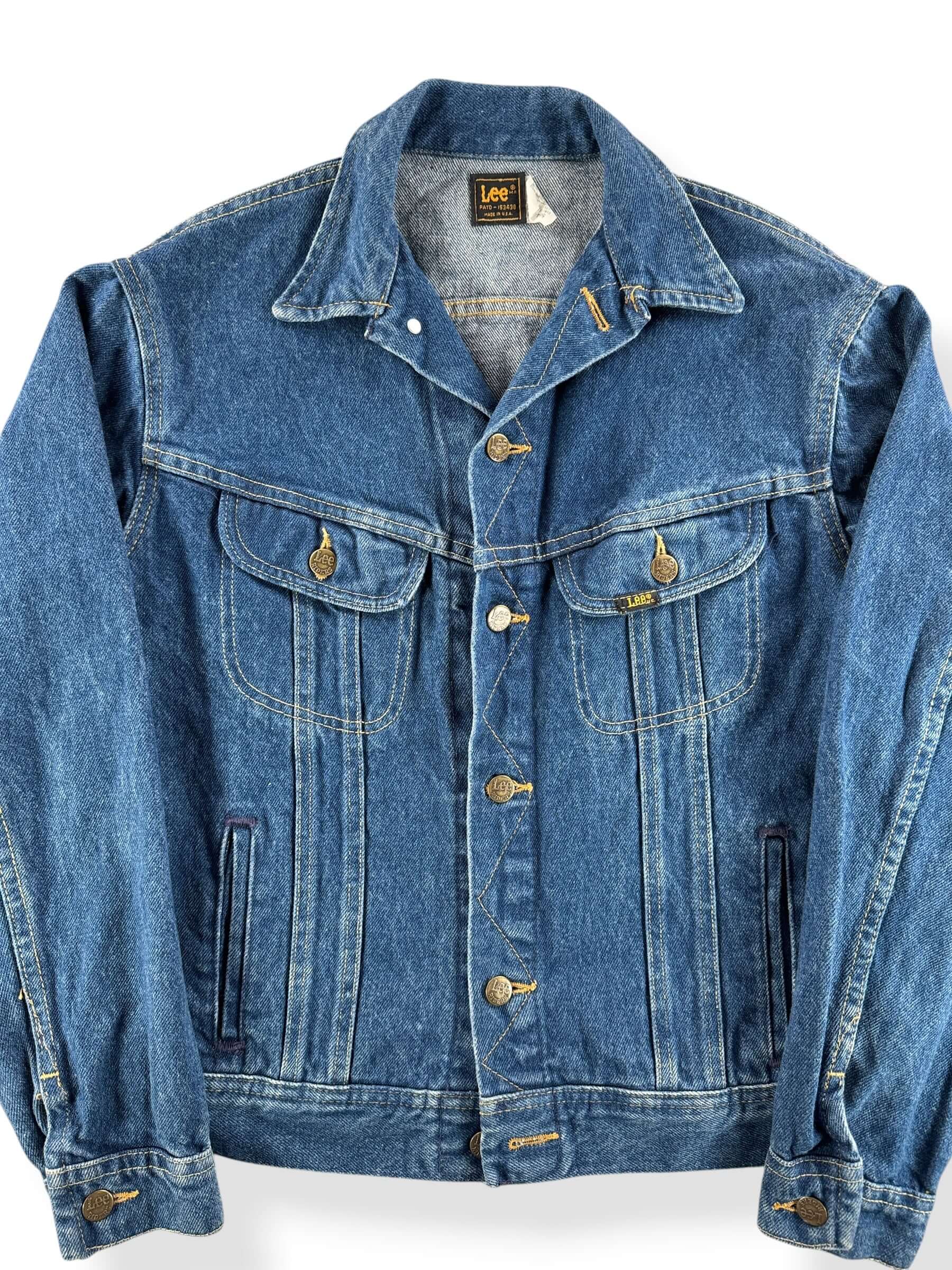 Front Close Up of Vintage 80s Era Lee Trucker Jacket SZ S
