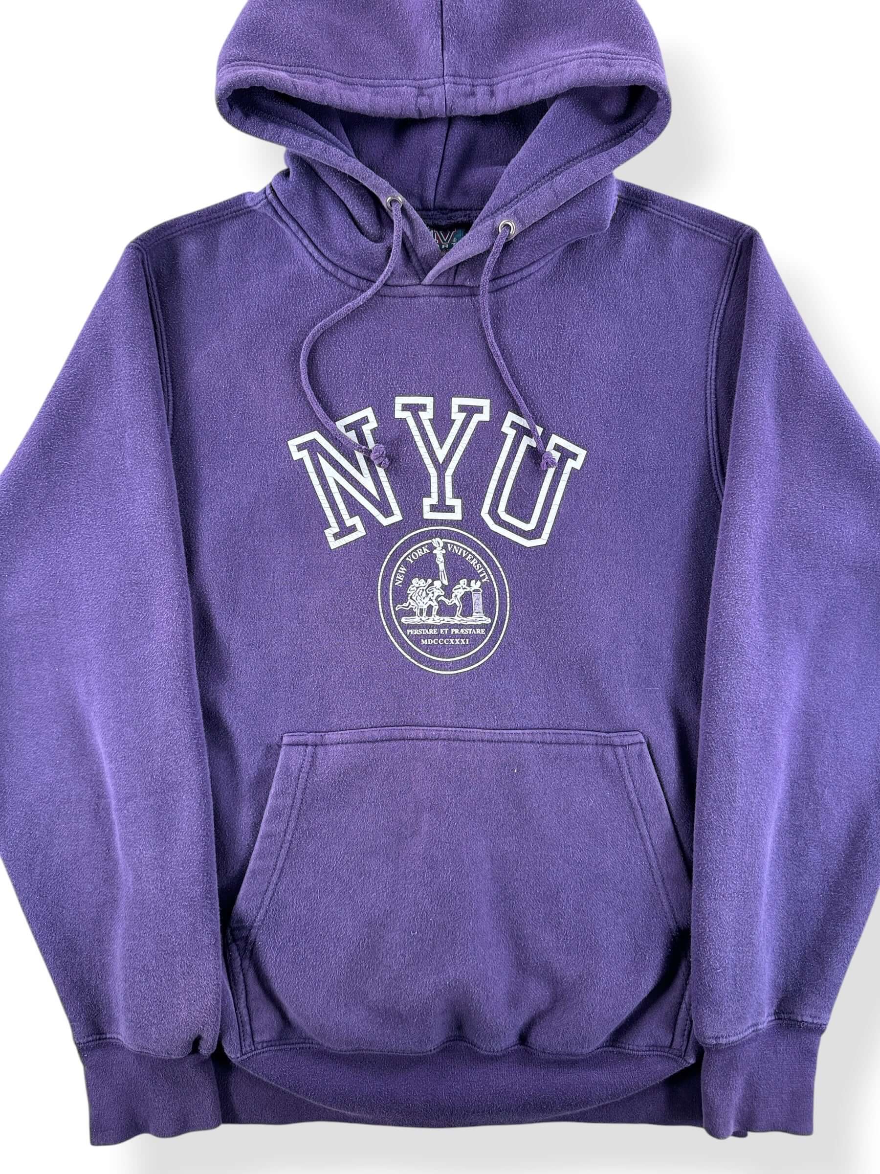 Front Close Up of Vintage NYU Hoodie SZ S