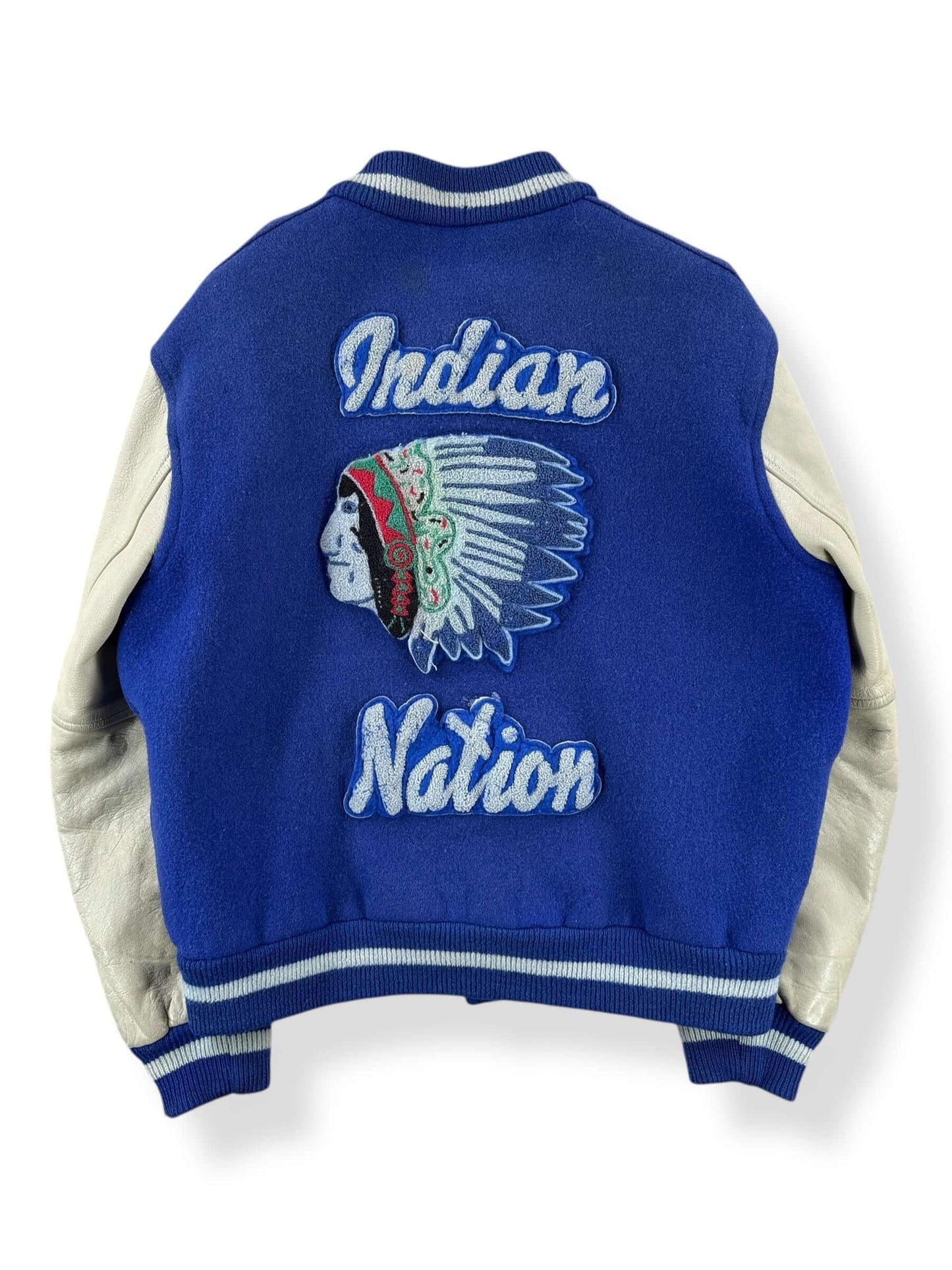 Back of Vintage Indian Nation Varsity Jacket SZ M AS IS