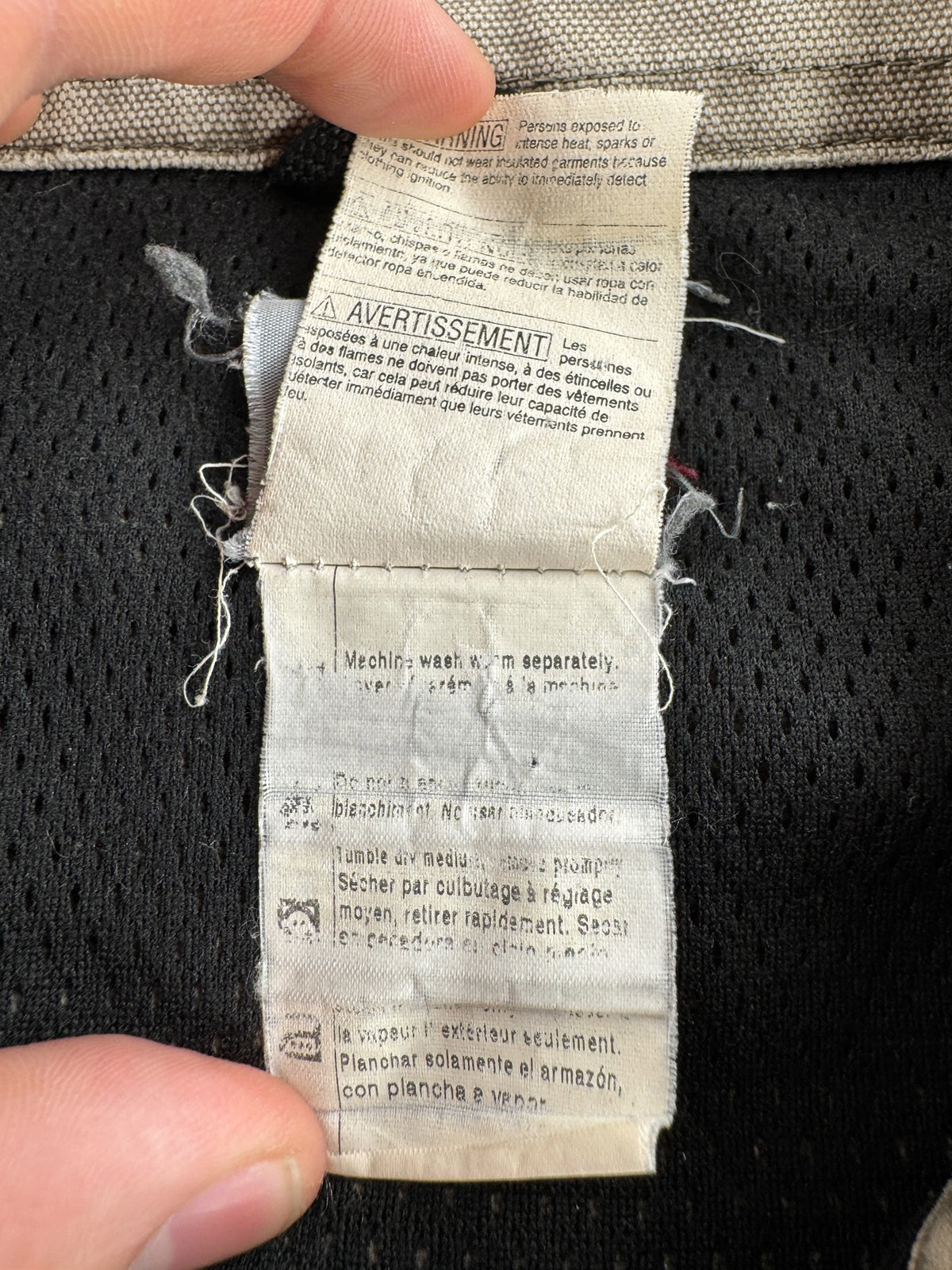 Tags on Vintage Distressed Carhartt Work Jacket SZ XL
