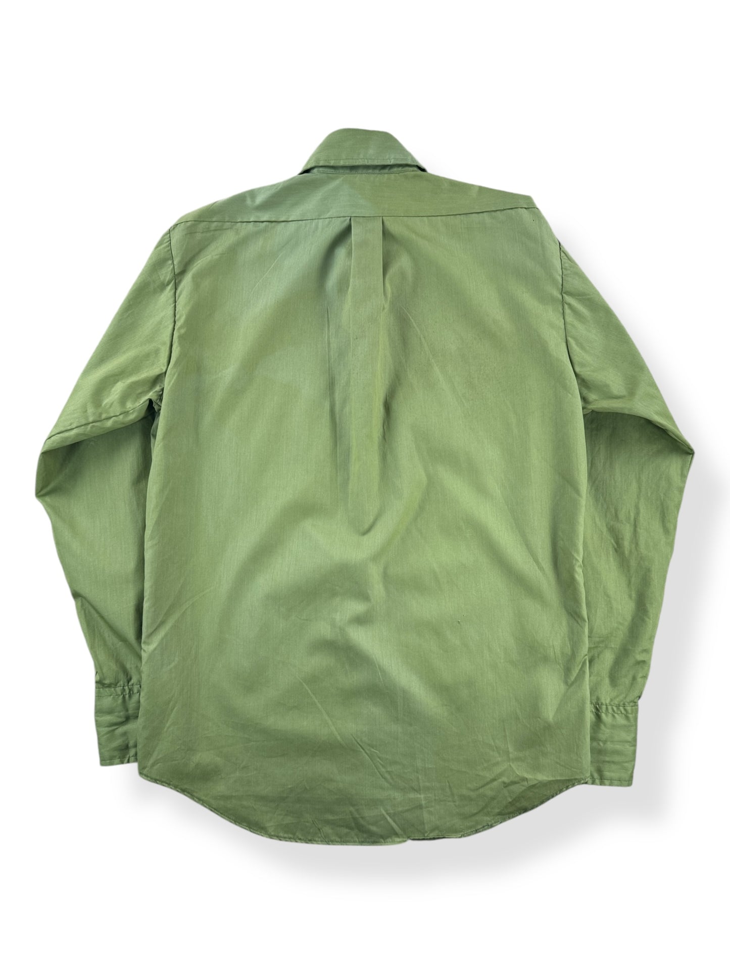 Back of Vintage Green Button Up Shirt SZ M