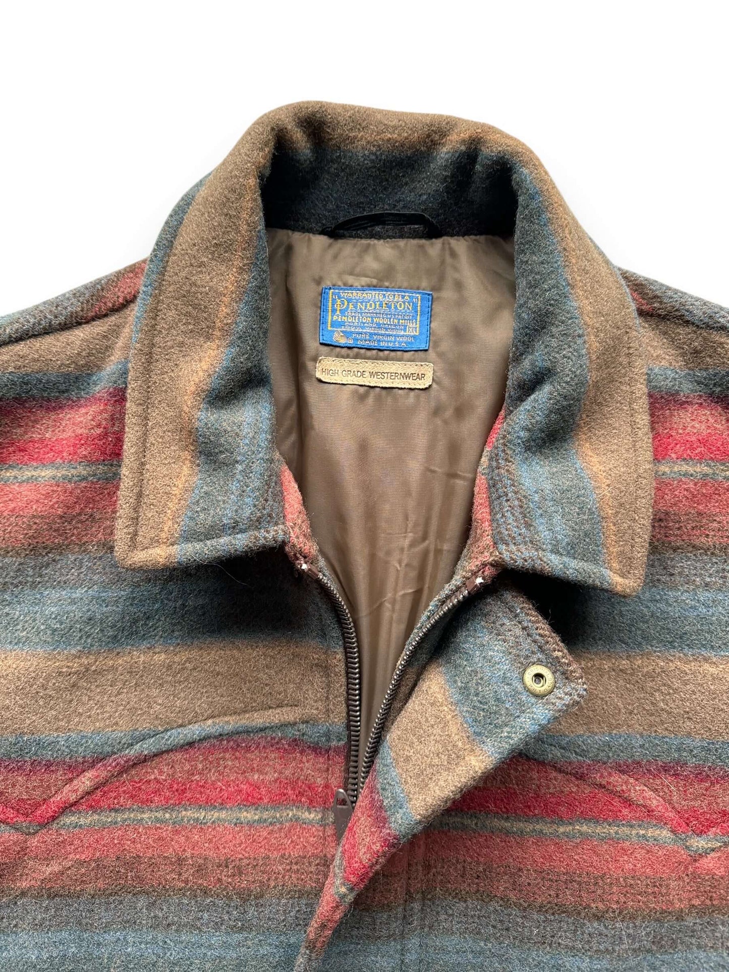 tag on Vintage Pendleton High Grade Western Wear Bomber Jacket SZ XL