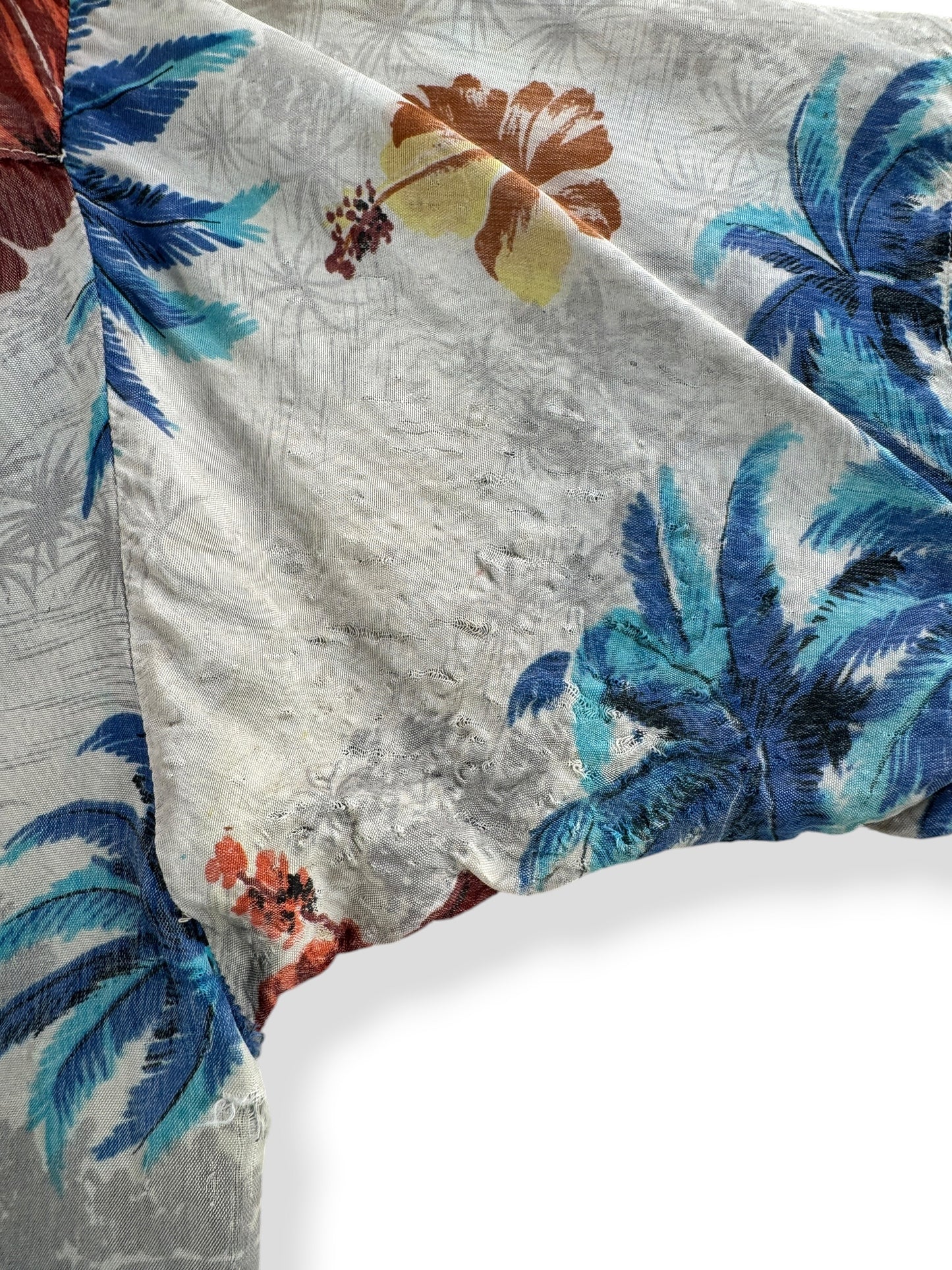 Wear on Vintage Kuonakakai Aloha Shirt SZ S AS IS