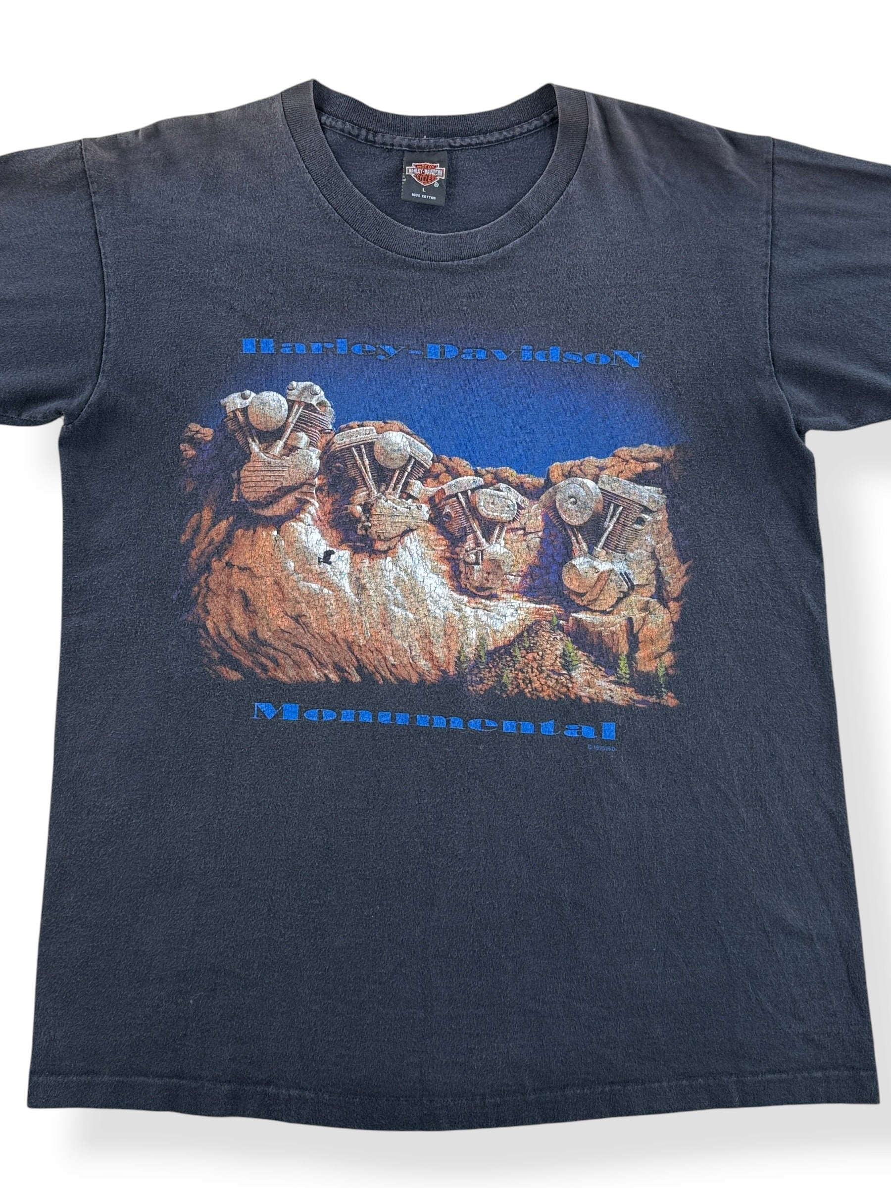 Front Close Up of Vintage '95 Harley Cali Tee SZ L