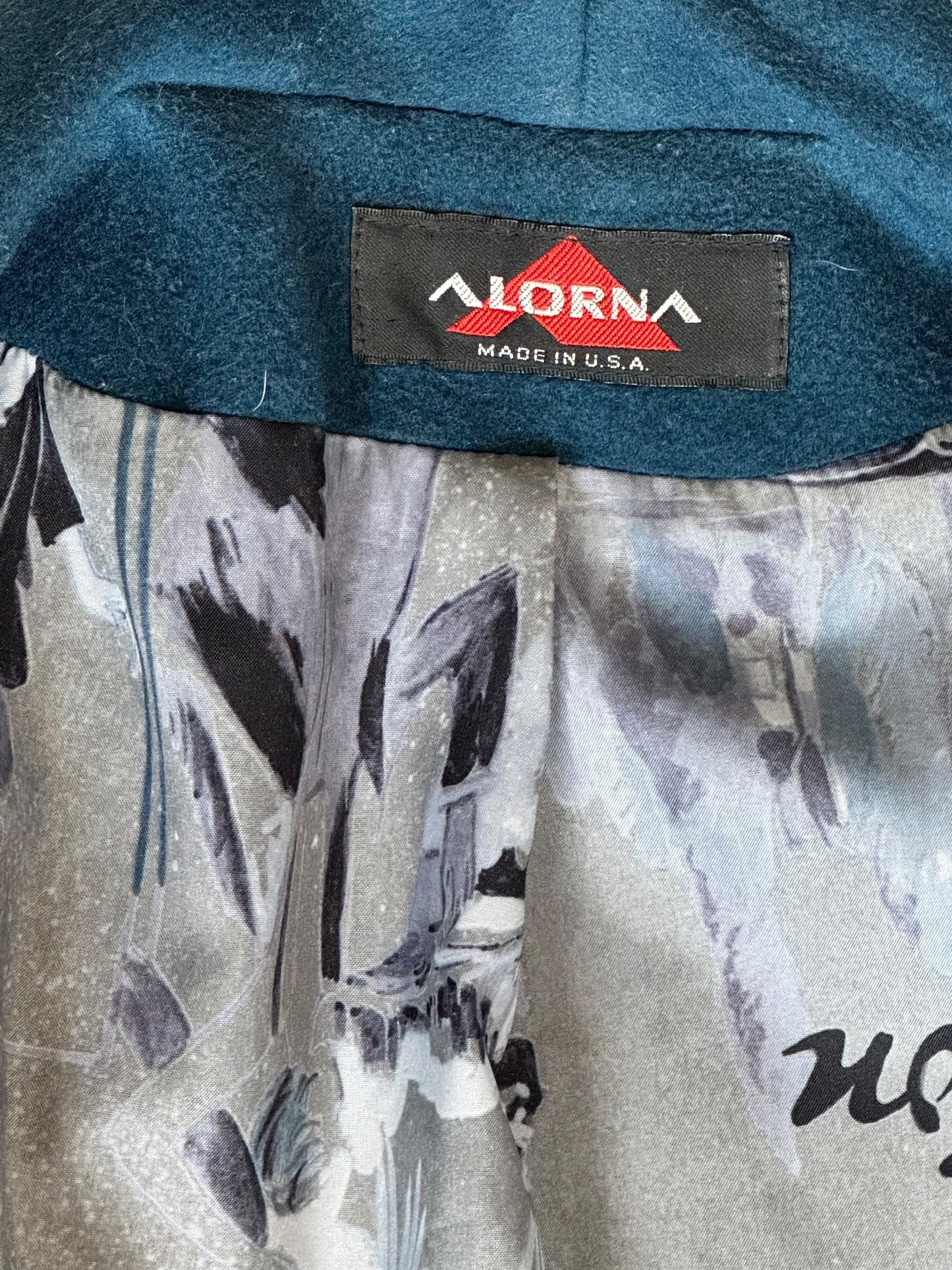 Tag 80s Does 40s Blue Wool Coat L-XL