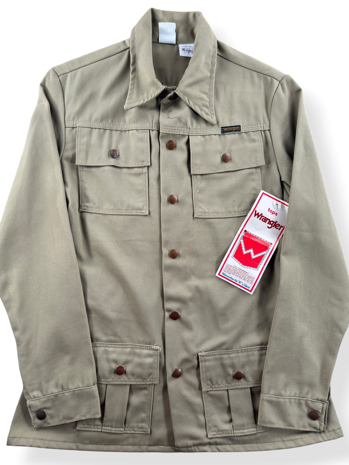 Close-up of Vintage NOS Wrangler Safari Jacket SZ M