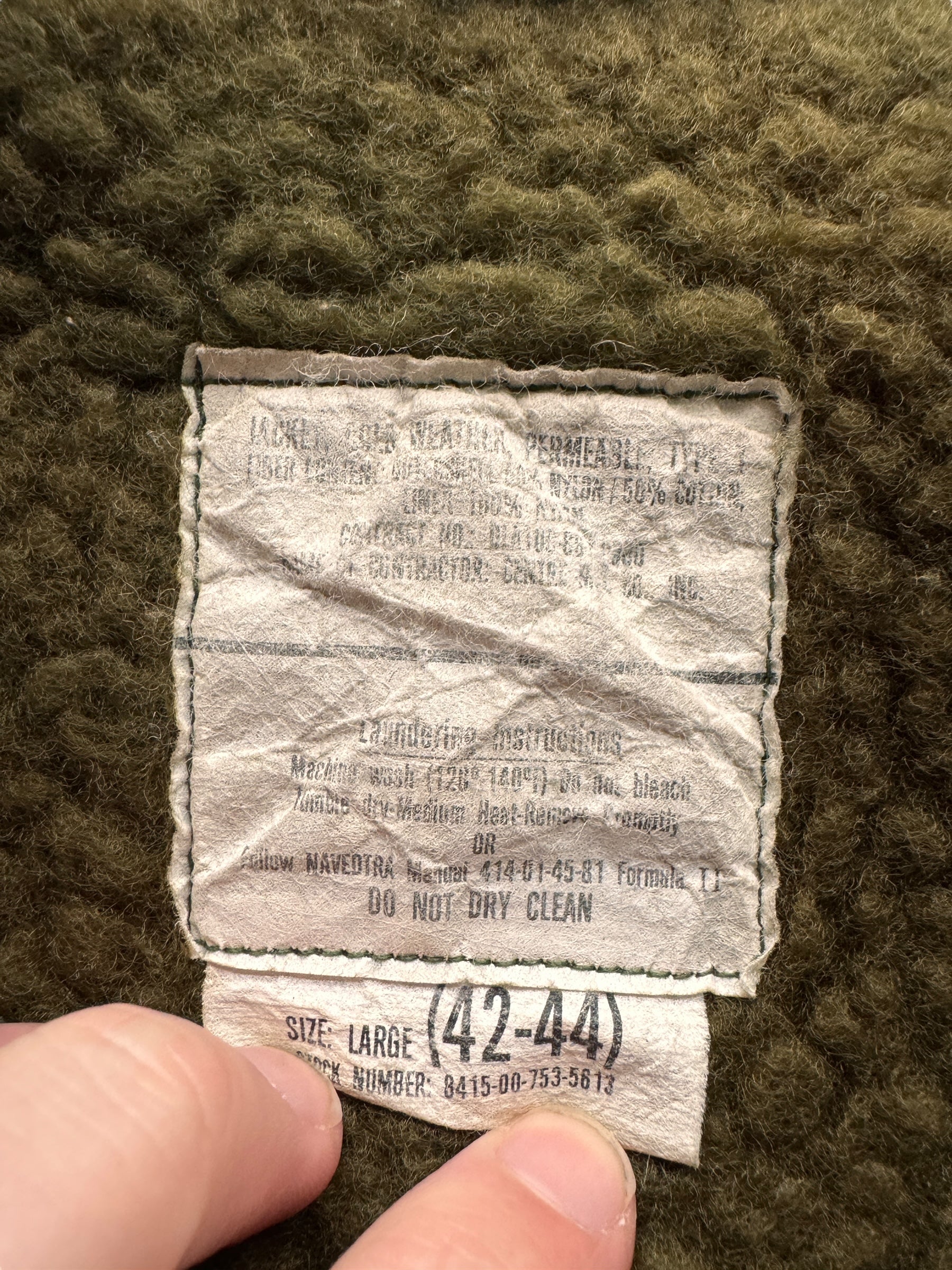 tag on Vintage Cold Weather A-2 Jacket SZ L