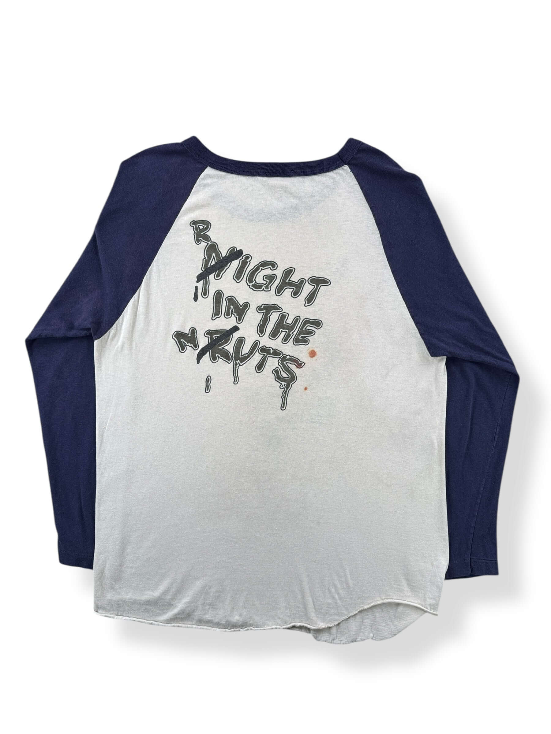 Back of Vintage Aerosmith Right in the Nuts Raglan Tee SZ XL (Fits M)