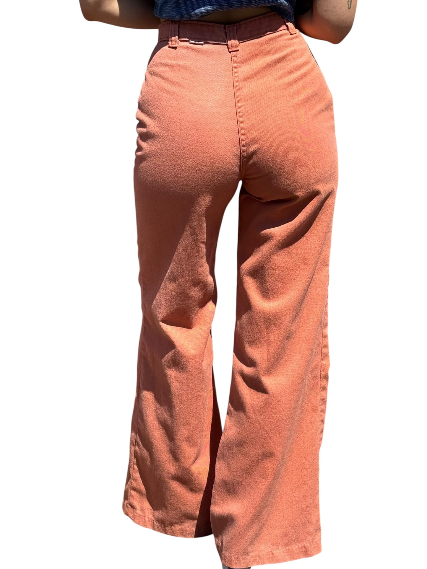 Rear On Body View of Vintage Orange Dittos Ladies Jeans W26