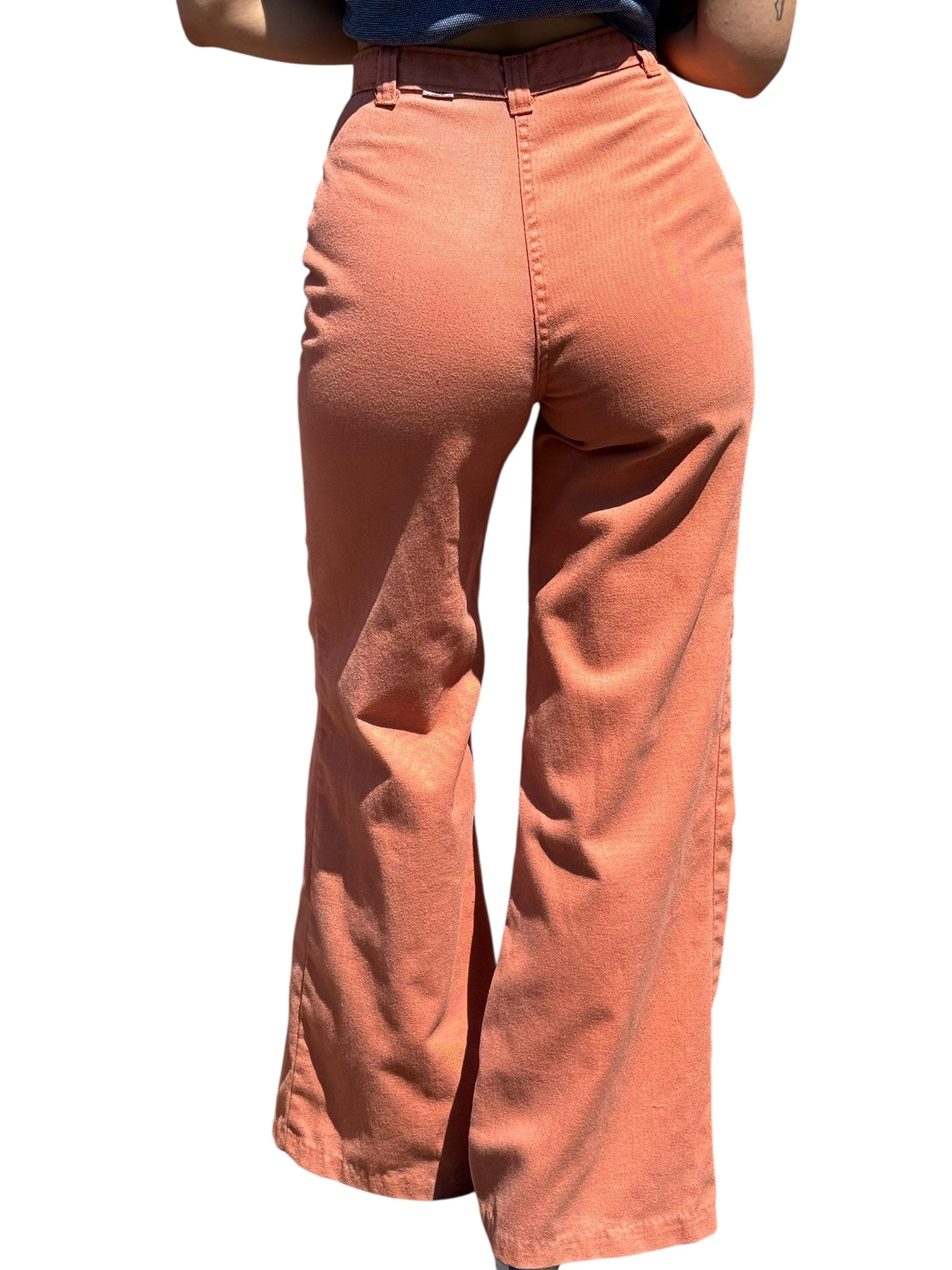 Rear On Body View of Vintage Orange Dittos Ladies Jeans W26