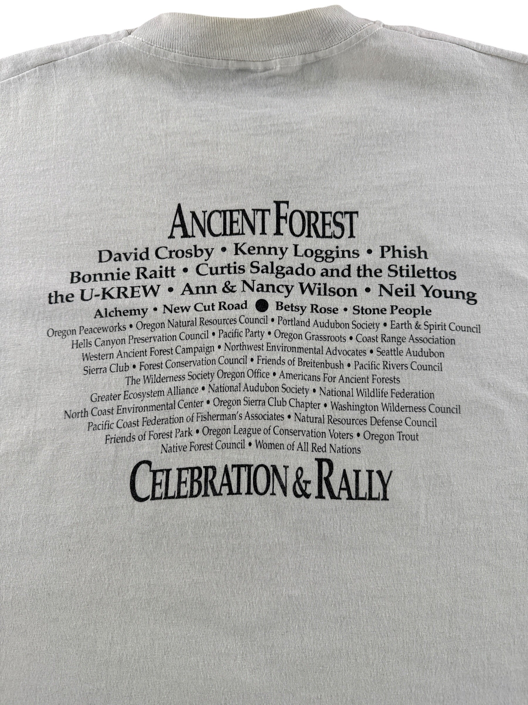 Back of Vintage Ancient Forest Portland 93 Tee SZ XL