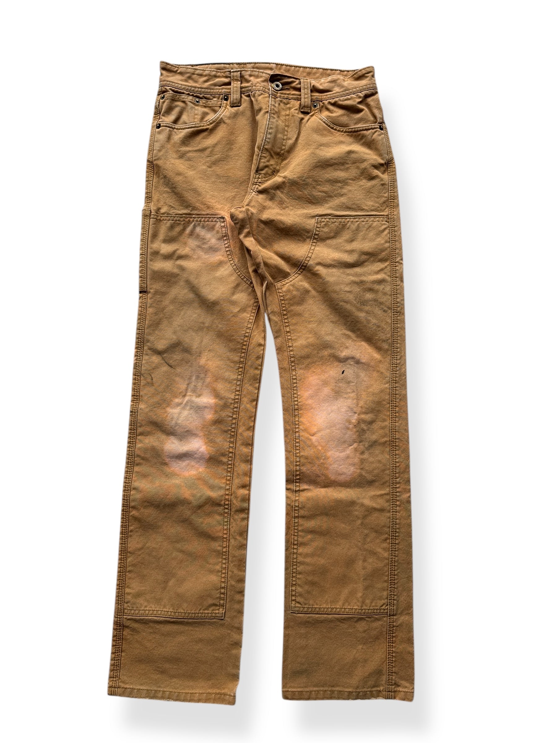 Front of Vintage Filson Tan Bleach Stained Double Knee Trousers W28