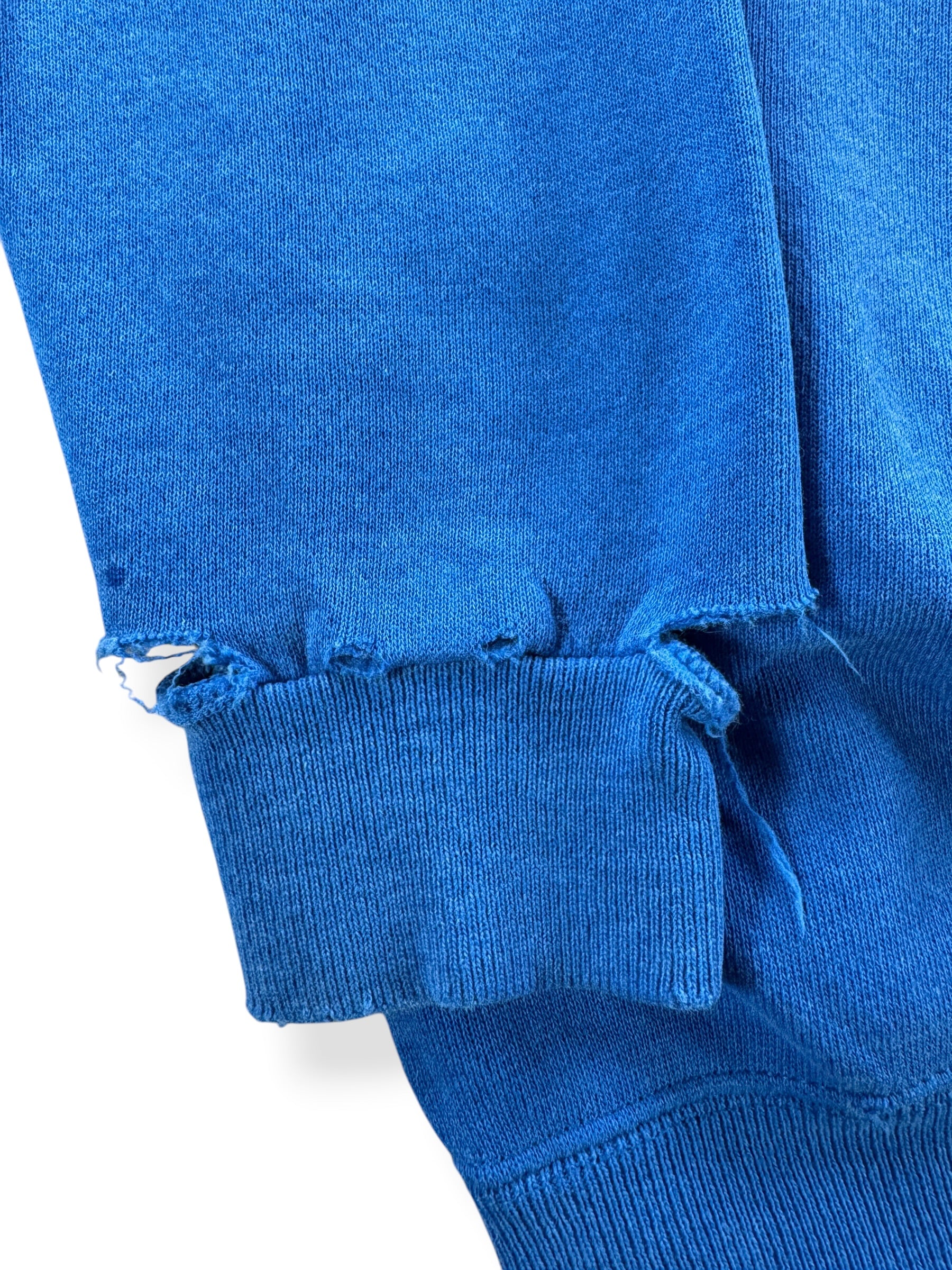 Wear on Vintage Blue Hanes Crewneck SZ L (Fits M)