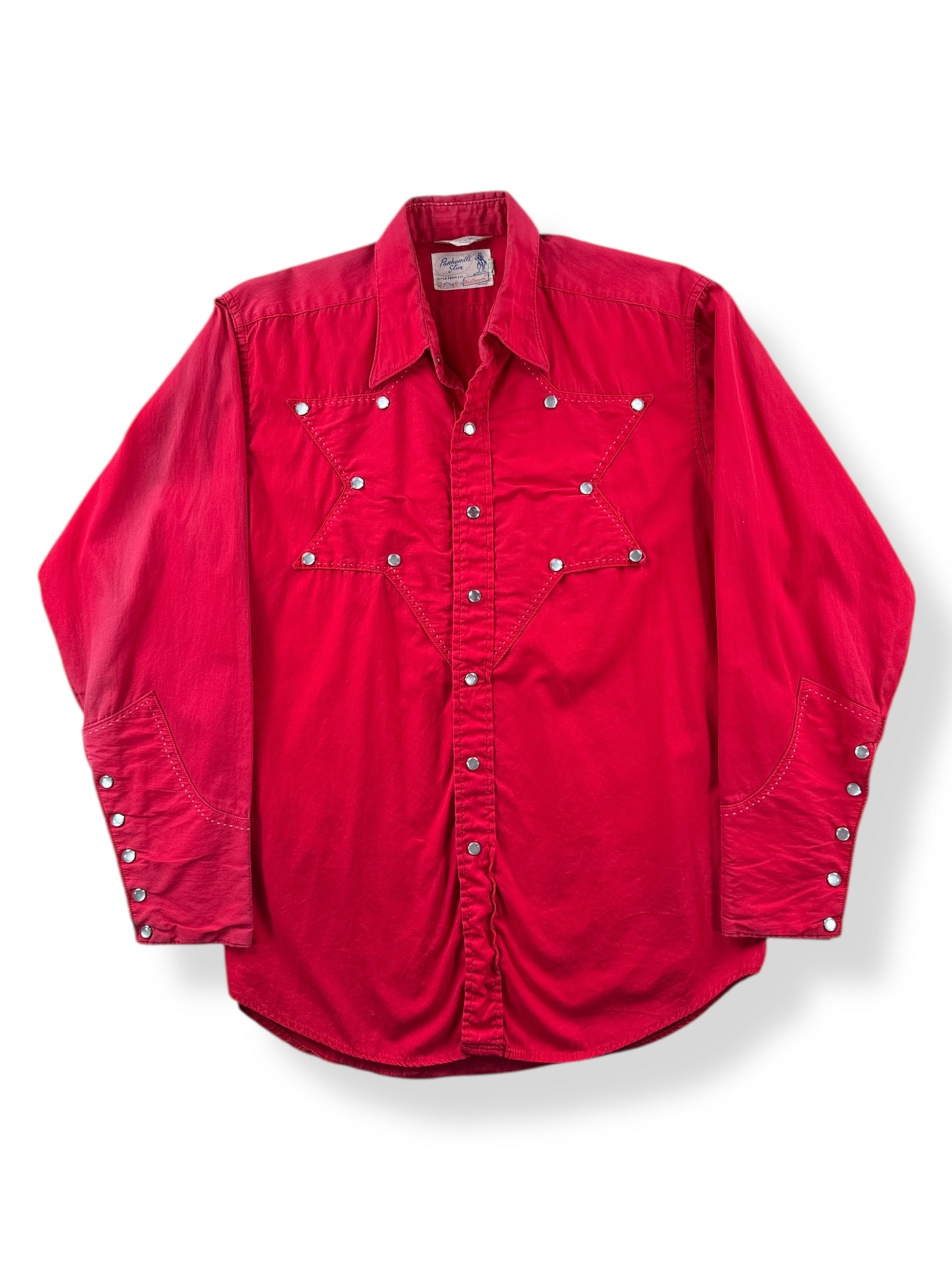 Front of Vintage Panhandle Slim Red Star Pearlsnap Shirt SZ M