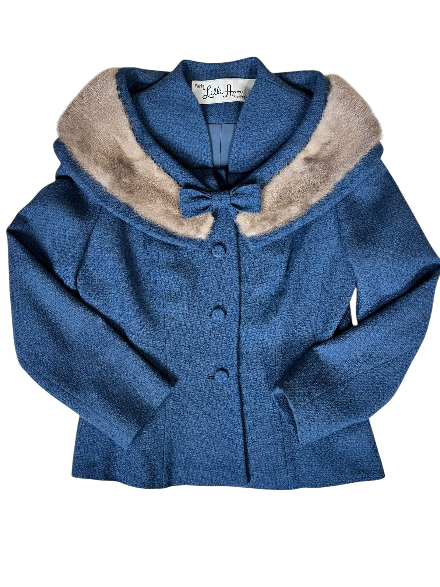 Jacket of 1960s Lilli Ann Periwinkle Mink Set L