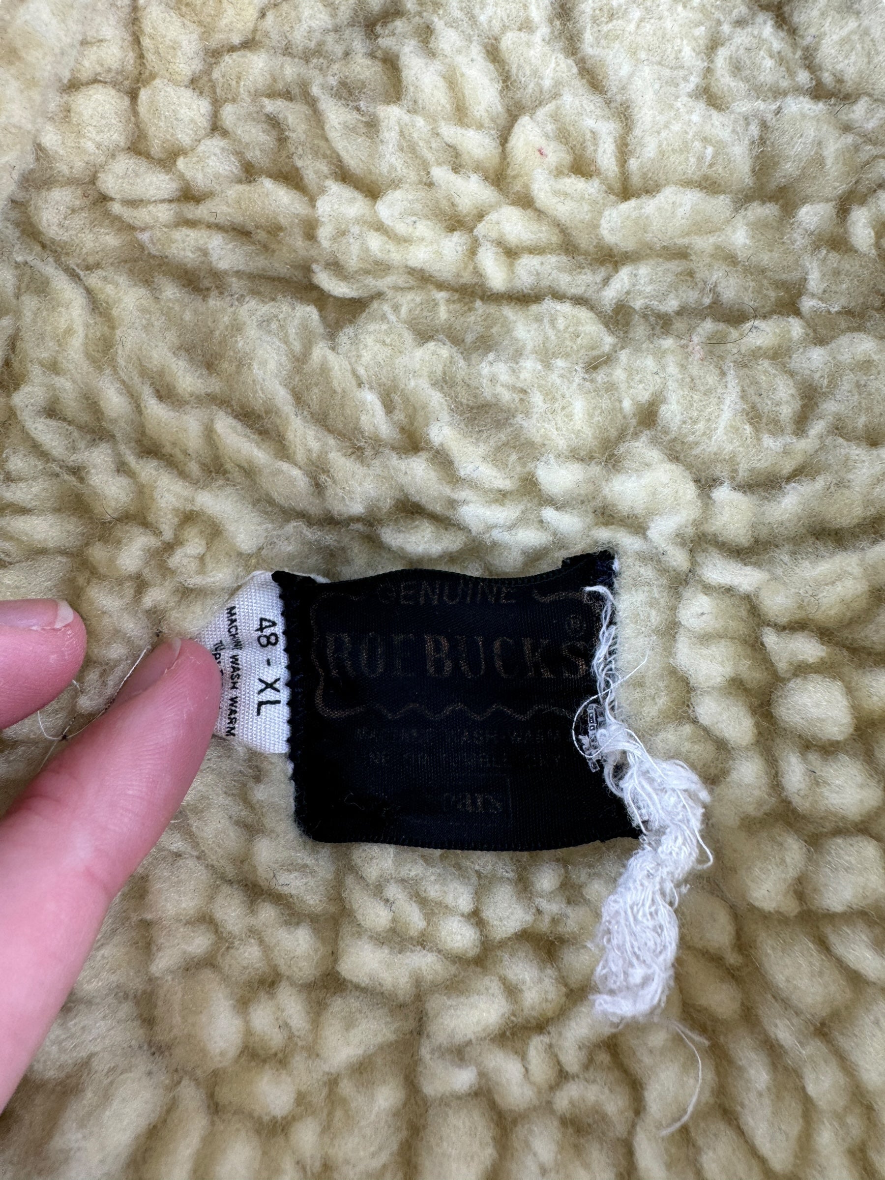 Tag on Vintage Roebucks Sherpa Denim Coat SZ XL