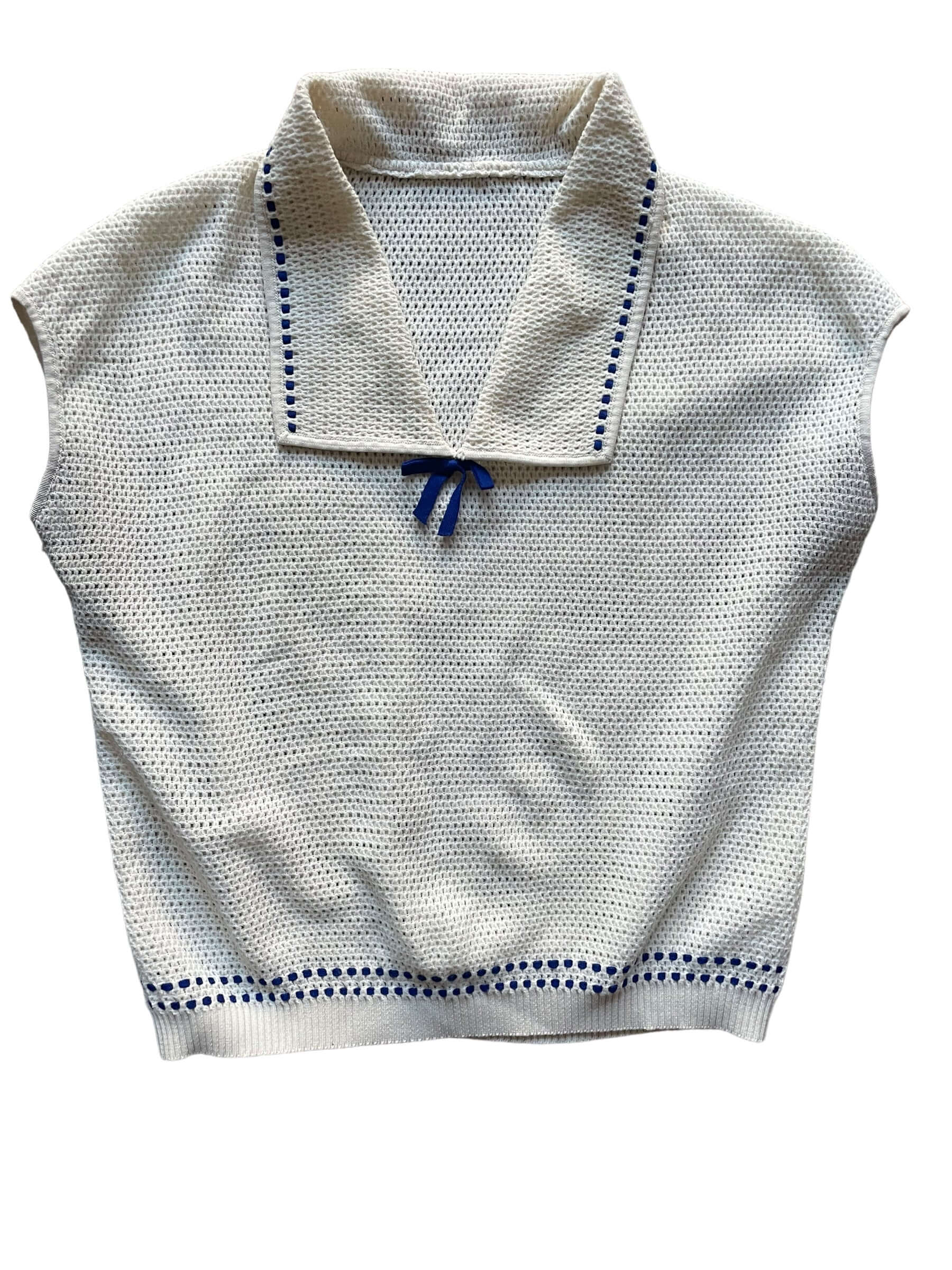 Front 1930s Knit Collared Top L