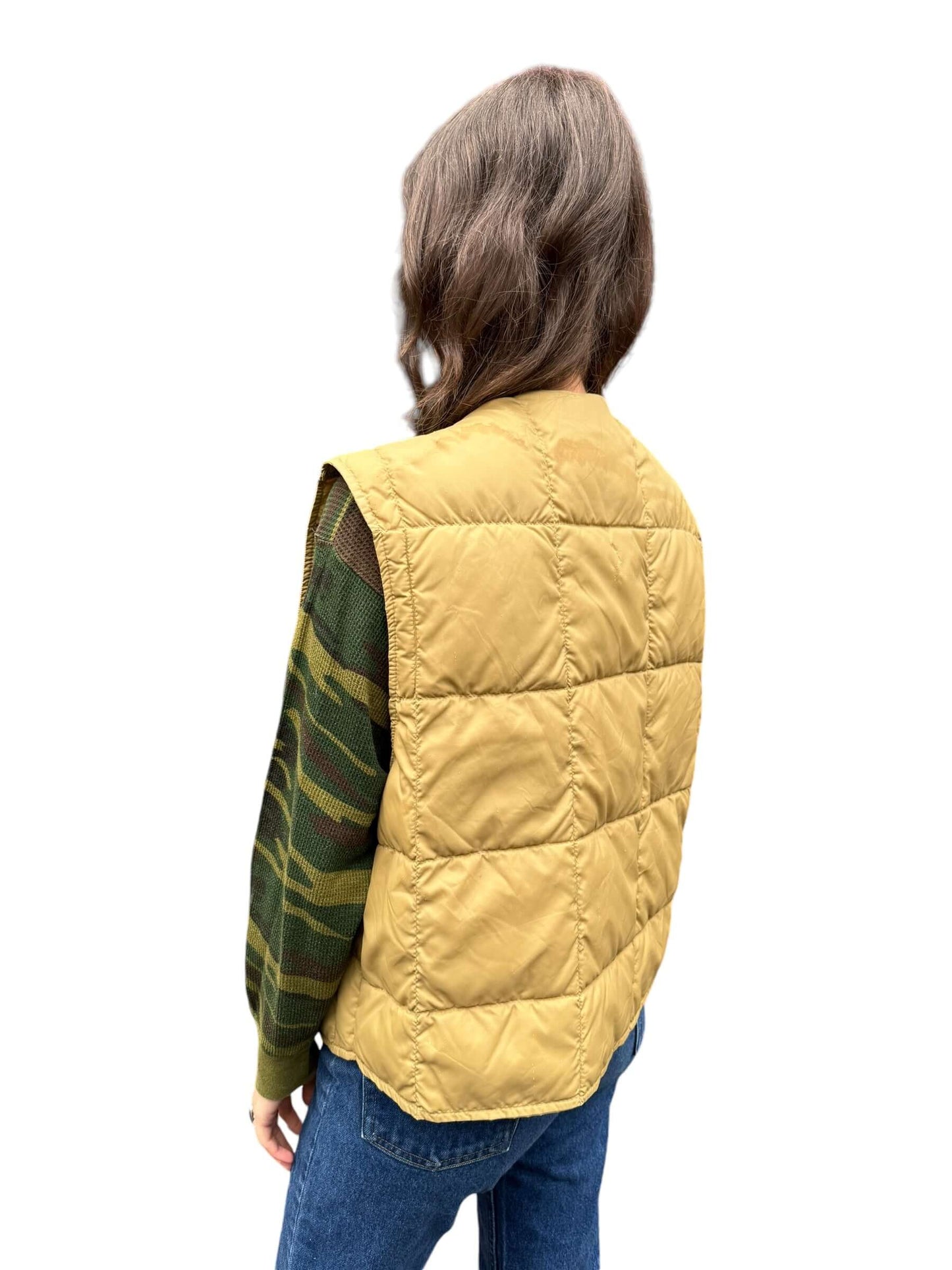 Side model view of Eddie Bauer Down Filled Liner Vest L