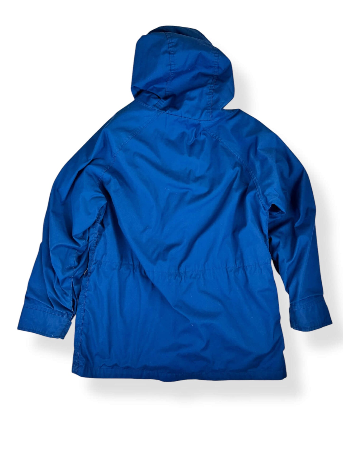 Back view of 1980s Eddie Bauer Blue Hooded Parka M