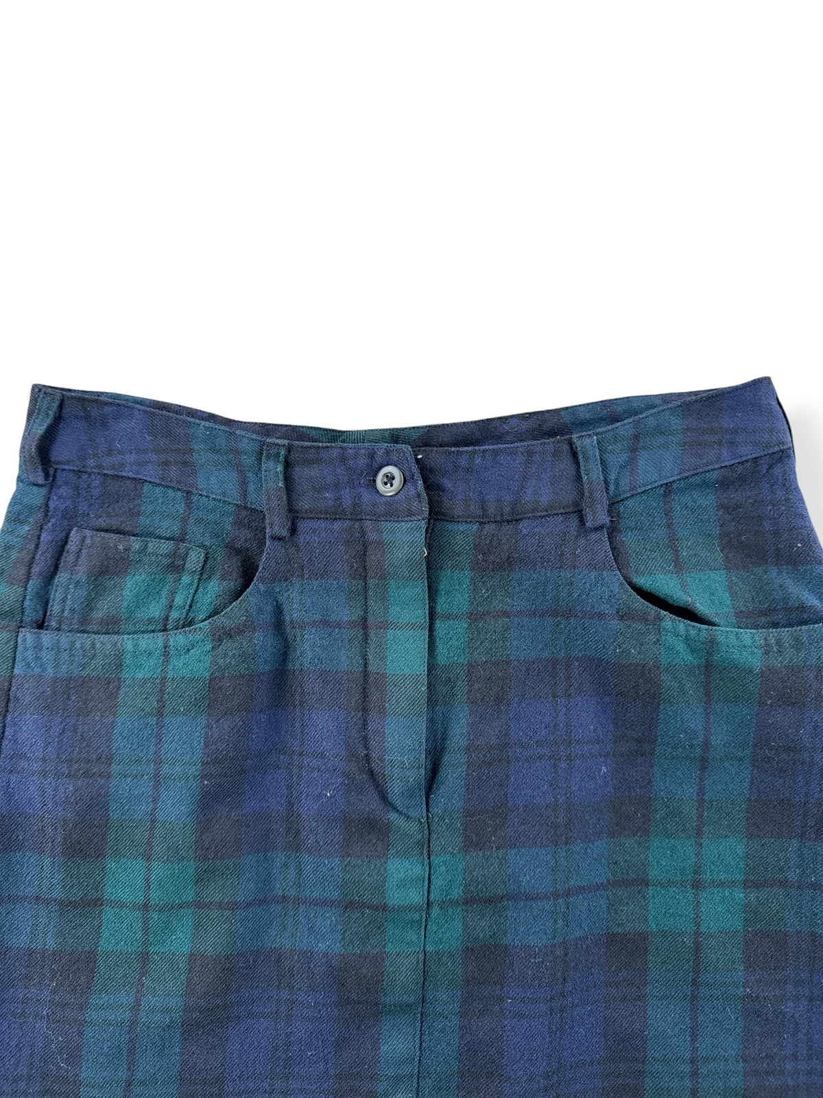 Waist line on Vintage DKNY Wool Plaid Skirt W30