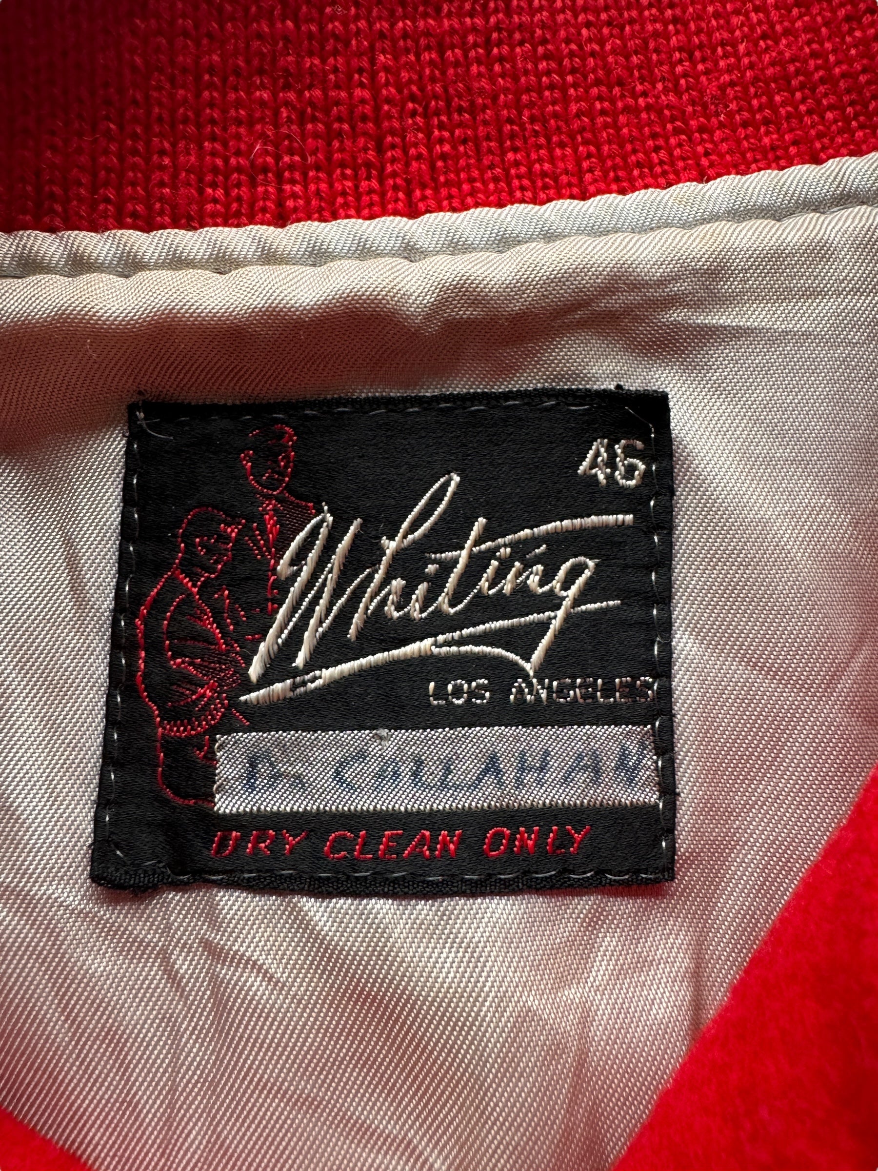 Tag on Vintage Hillsdale Varsity Jacket SZ 46