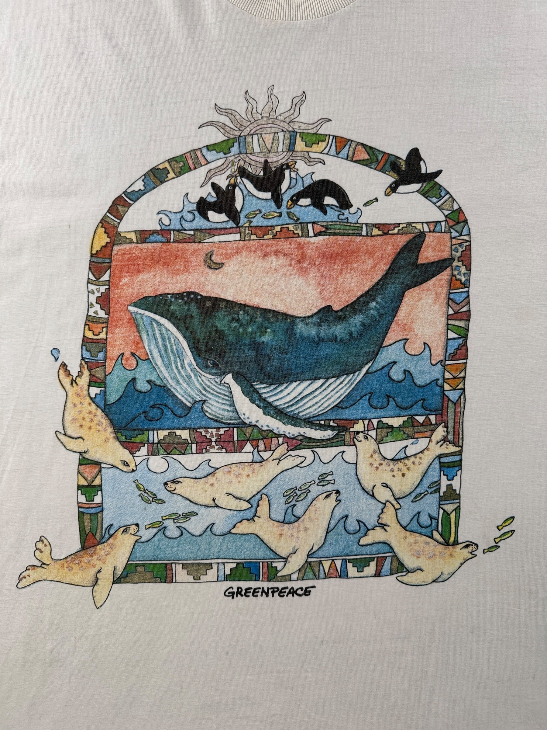 Graphic on Vintage Greenpeace Tee SZ XL