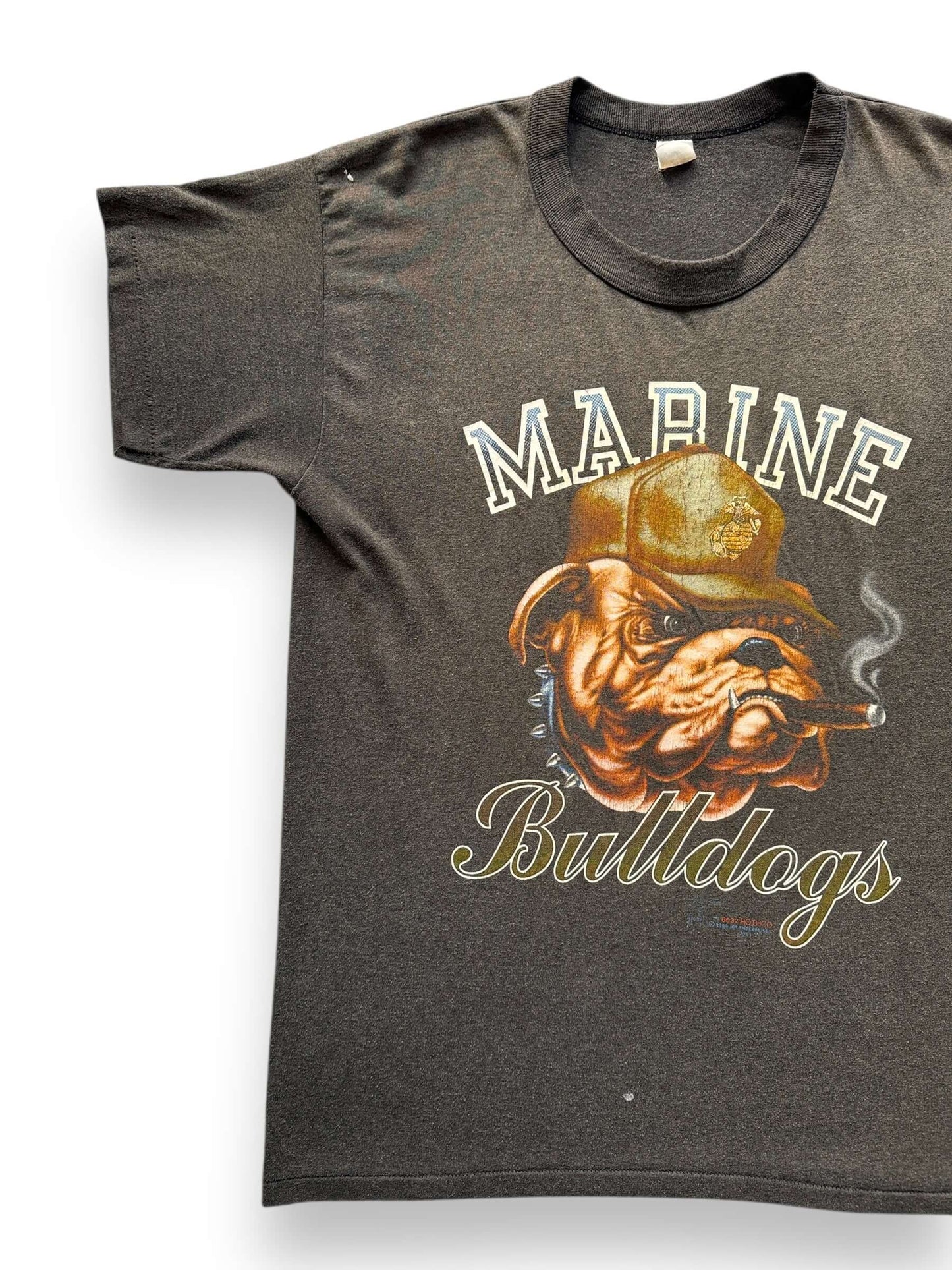 front right of Vintage Bulldog Marines Tee SZ XL