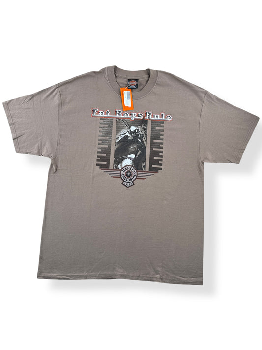 Front of Vintage Deadstock Fat Boys Rule Harley Ocean City MD Tee SZ XL