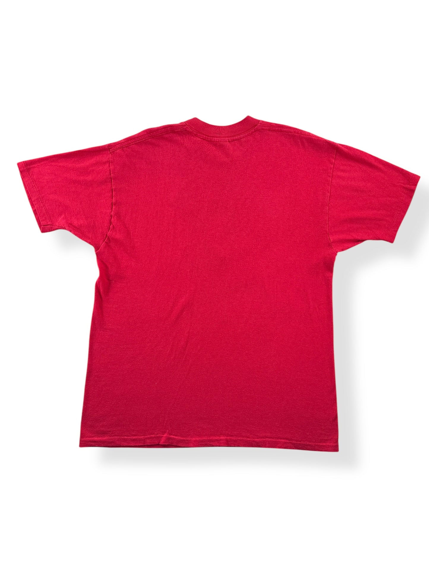 Back of Vintage 70s Heat Press Snap-On Tee SZ L (Fits M)