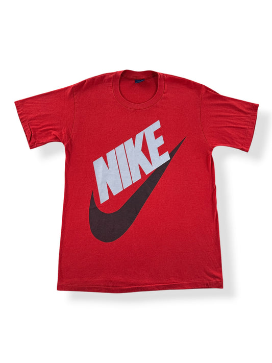 Front of Vintage Nike Blue Tag Swoosh Tee SZ XL (Fits M)