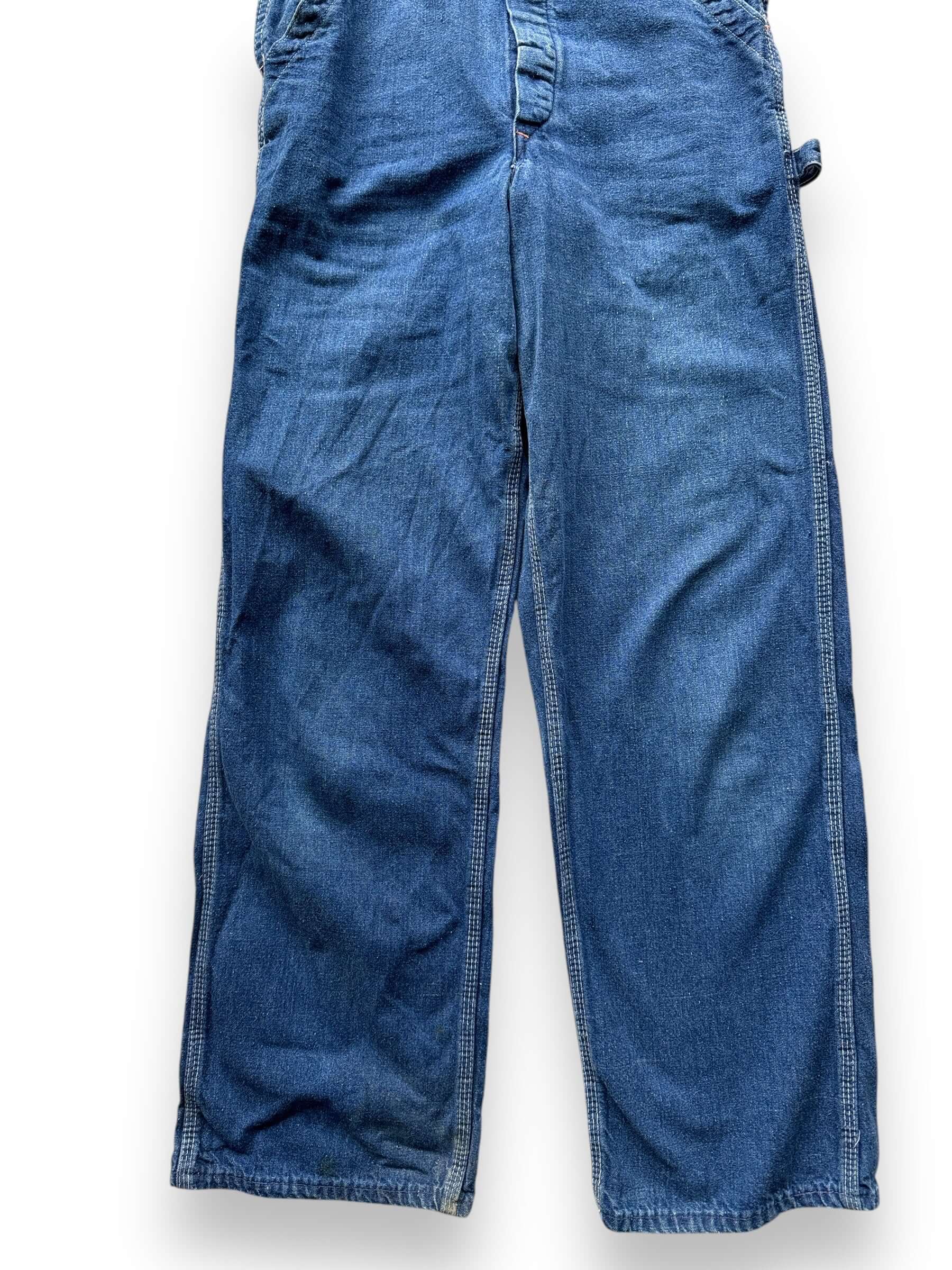 front legs of Vintage Old Kentucky Denim Overalls W28