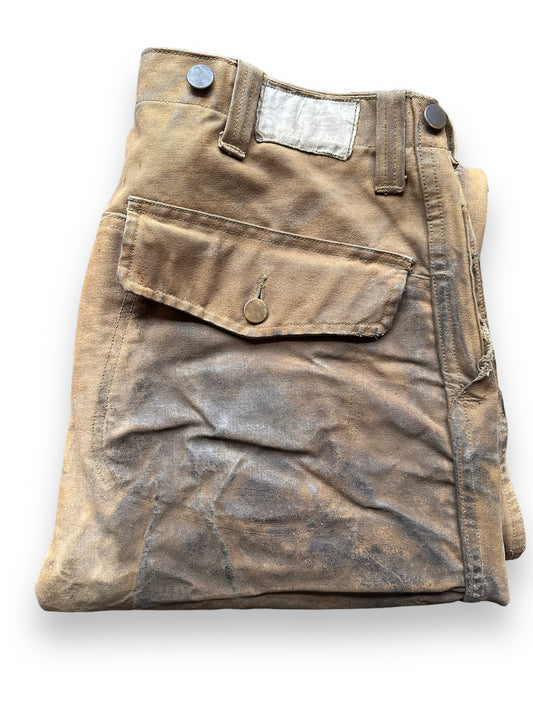 Folded View of Vintage 1930's Civilian Conservation Corps Tin Cloth Trousers W34 |  Barn Owl Vintage Goods | Vintage CCC Pants Seattle