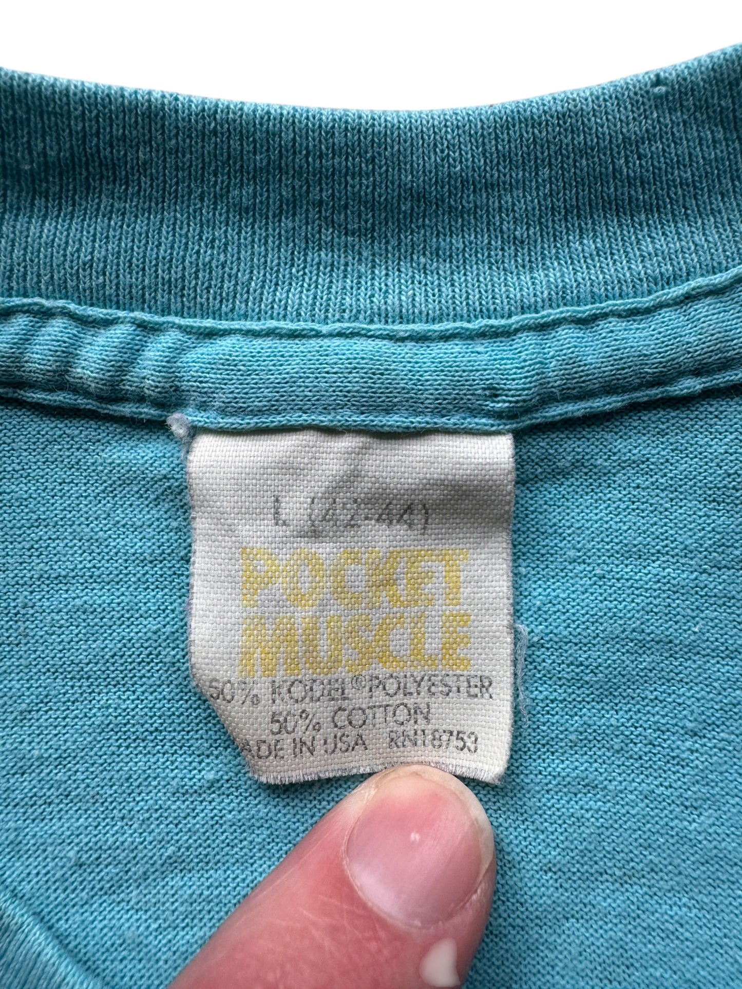 Tag on Vintage Teal Sleeveless Pocket Tee SZ L